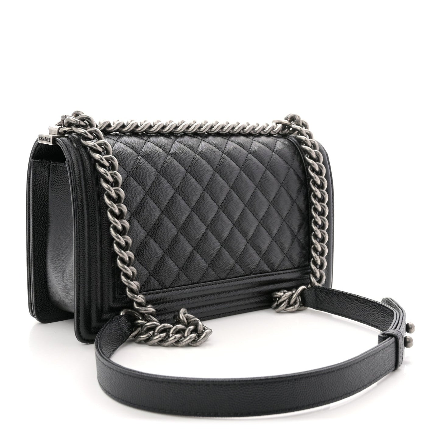 Caviar Quilted Medium Boy Flap Black