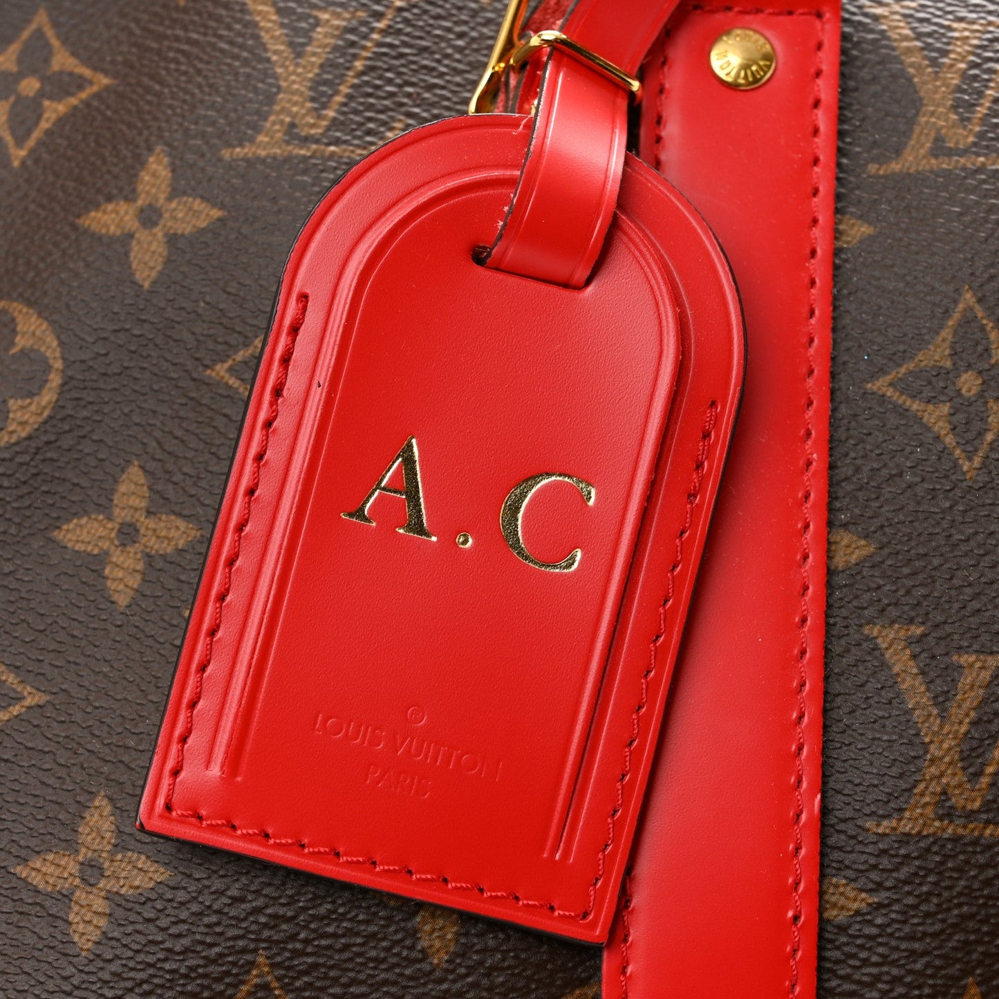 Calfskin Monogram Keepall Bandouliere 50 Coquelicot