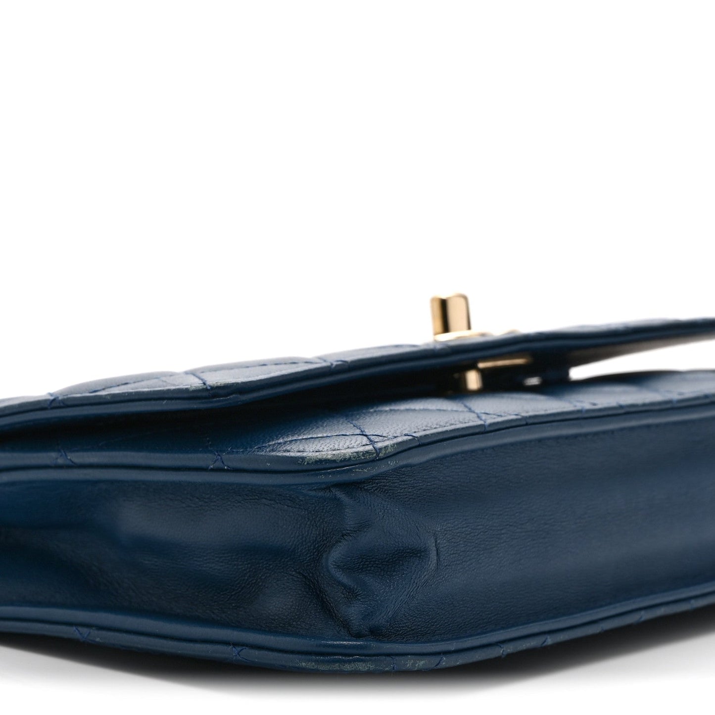 Lambskin Quilted Trendy CC Wallet On Chain WOC Blue