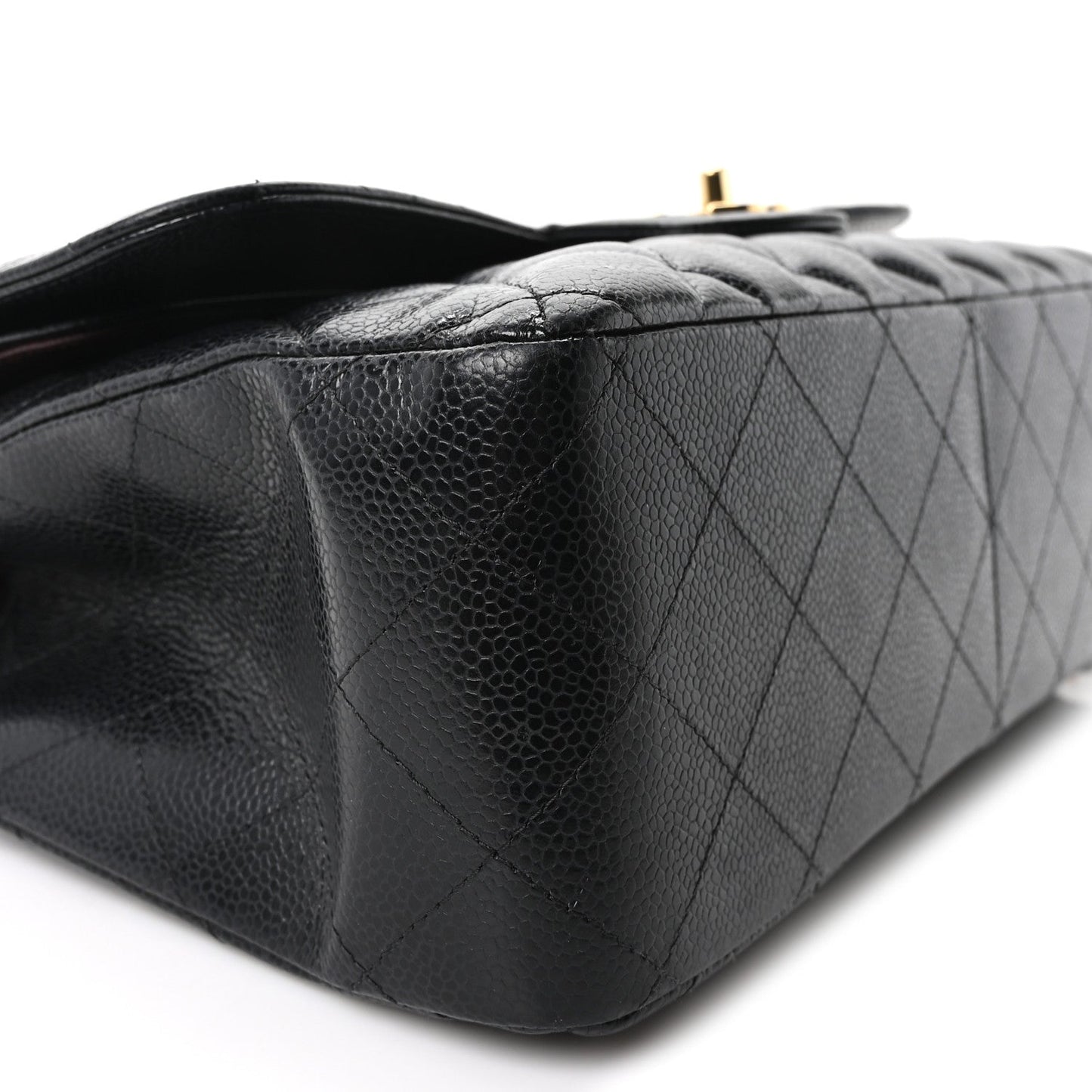 Caviar Quilted Jumbo Double Flap Black