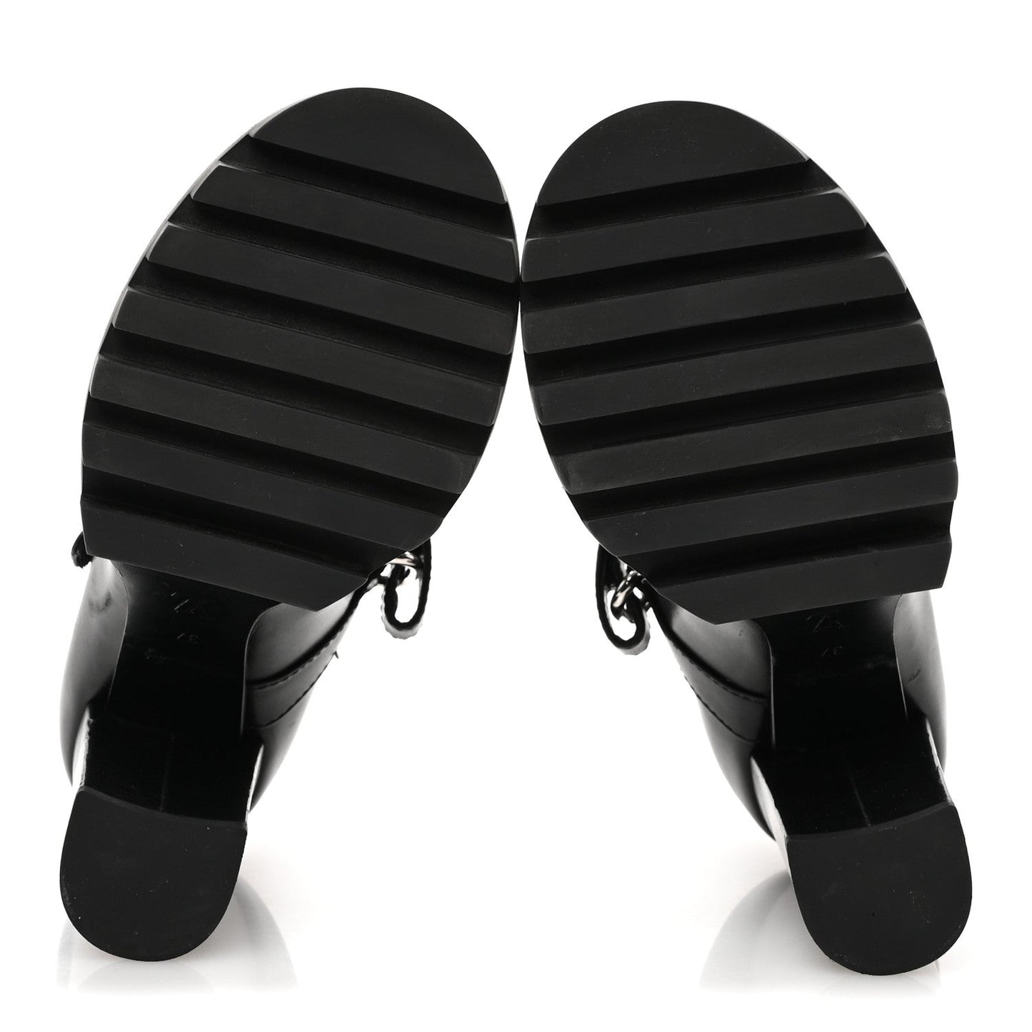 Calfskin Star Trail Ankle Pumps 37 Black