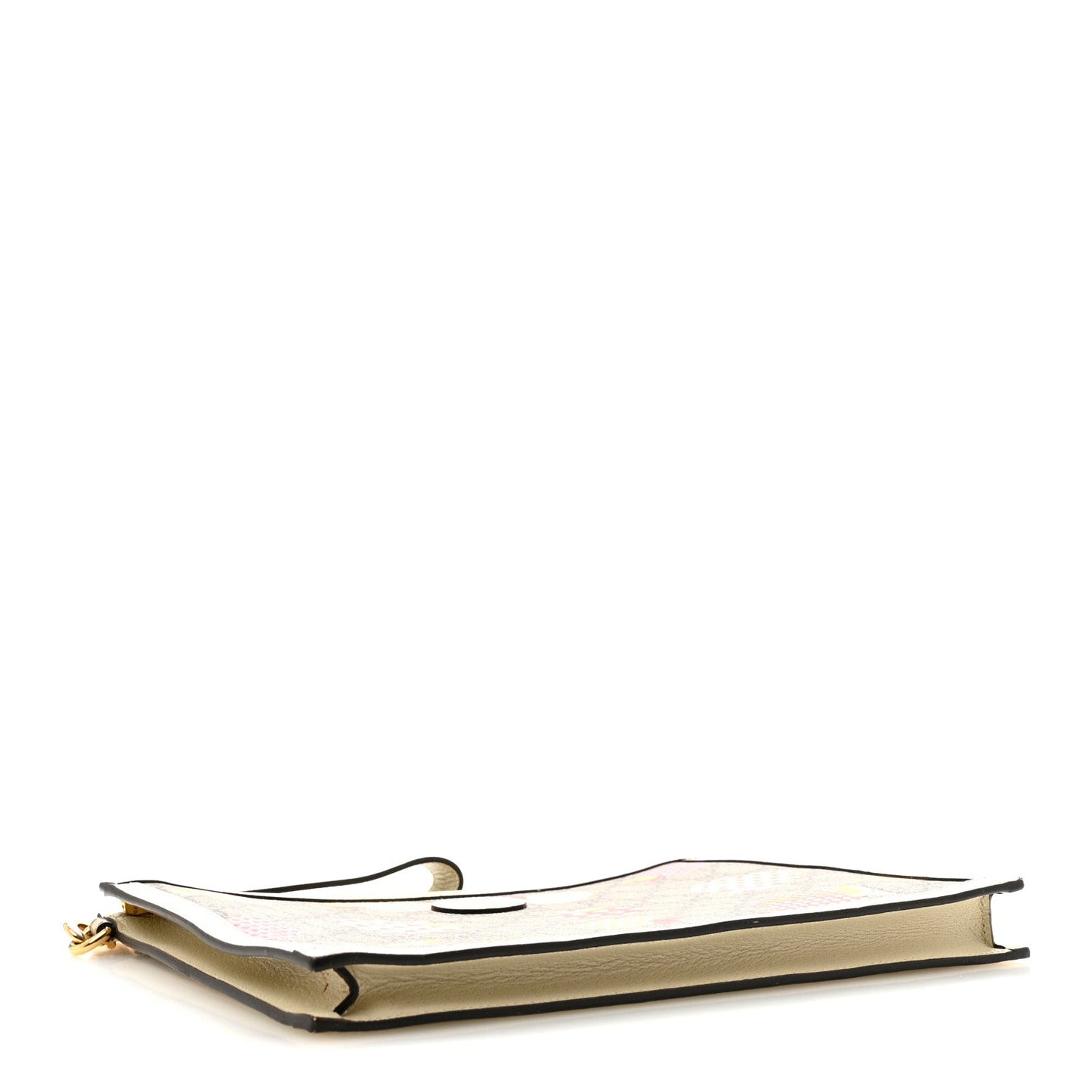 GG Supreme Monogram Les Pommes Interlocking G Wristlet Pouch  Beige Multicolor Mystic White