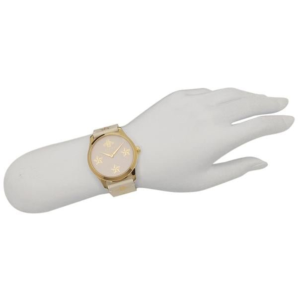 Gucci G Timeless White Dial White Leather Strap Watch For Women - YA1264096