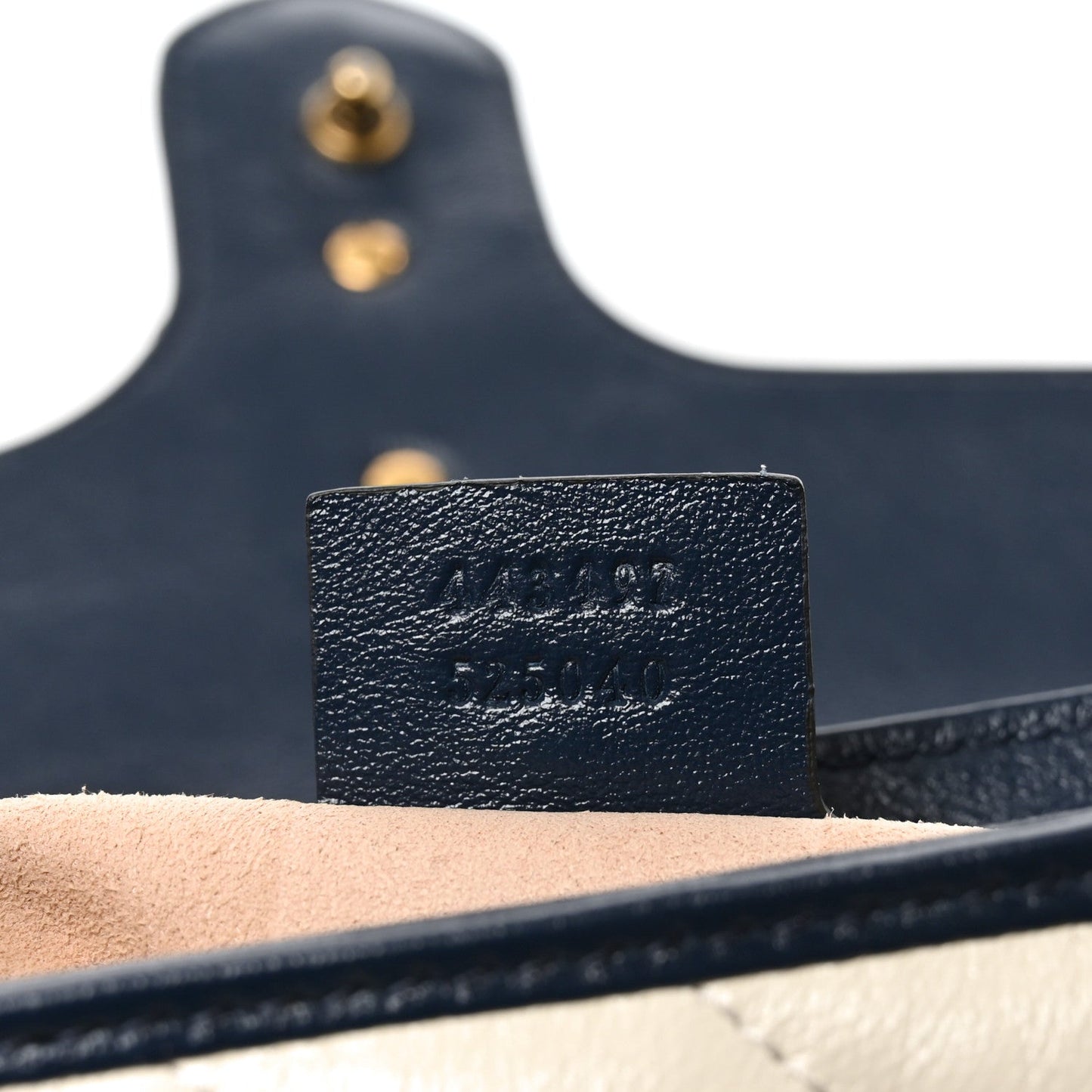 Vintage Effect Calfskin Matelasse Diagonal Small Torchon GG Marmont Shoulder Bag Mystic White Blue Agata