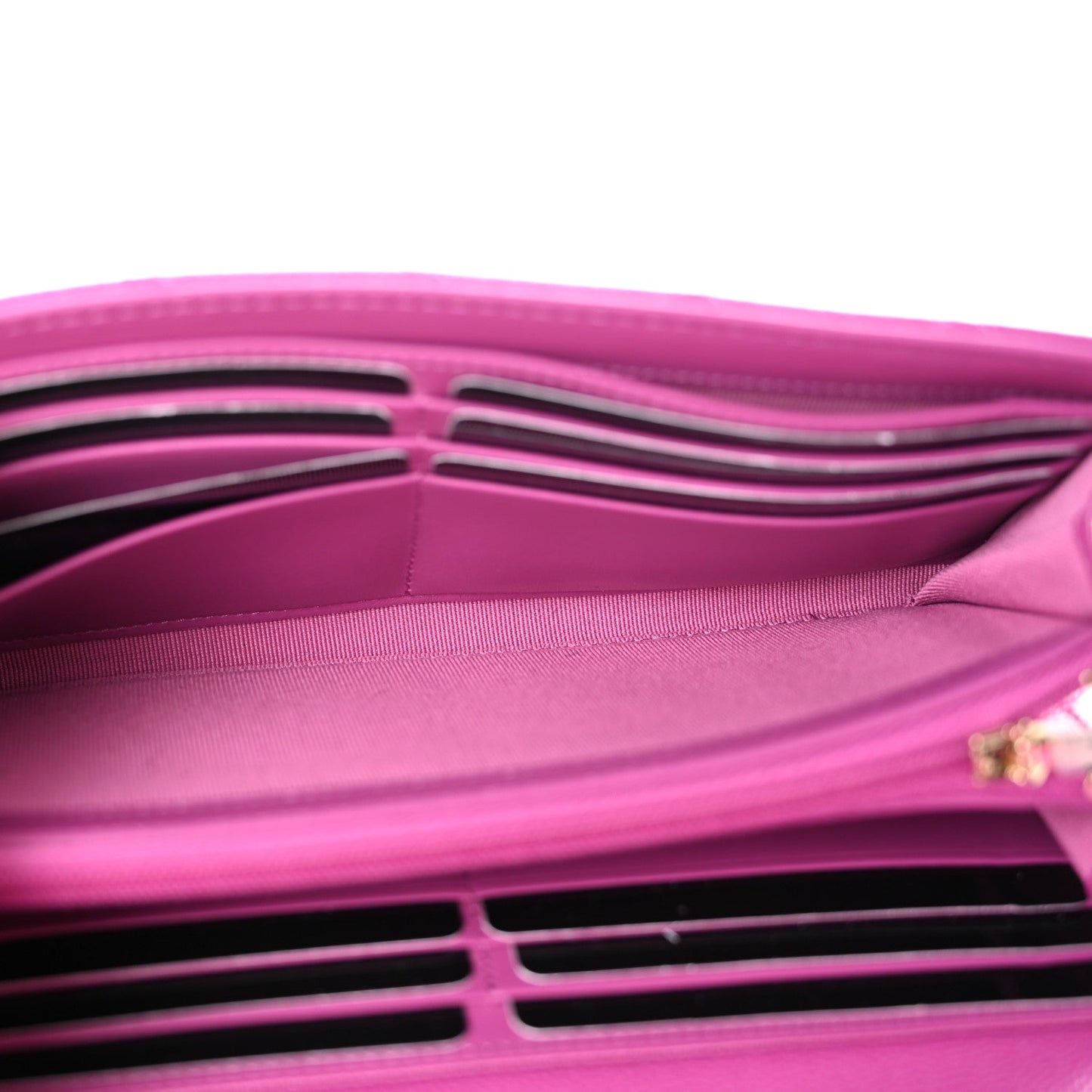 Caviar Quilted Large Flap Wallet Purple