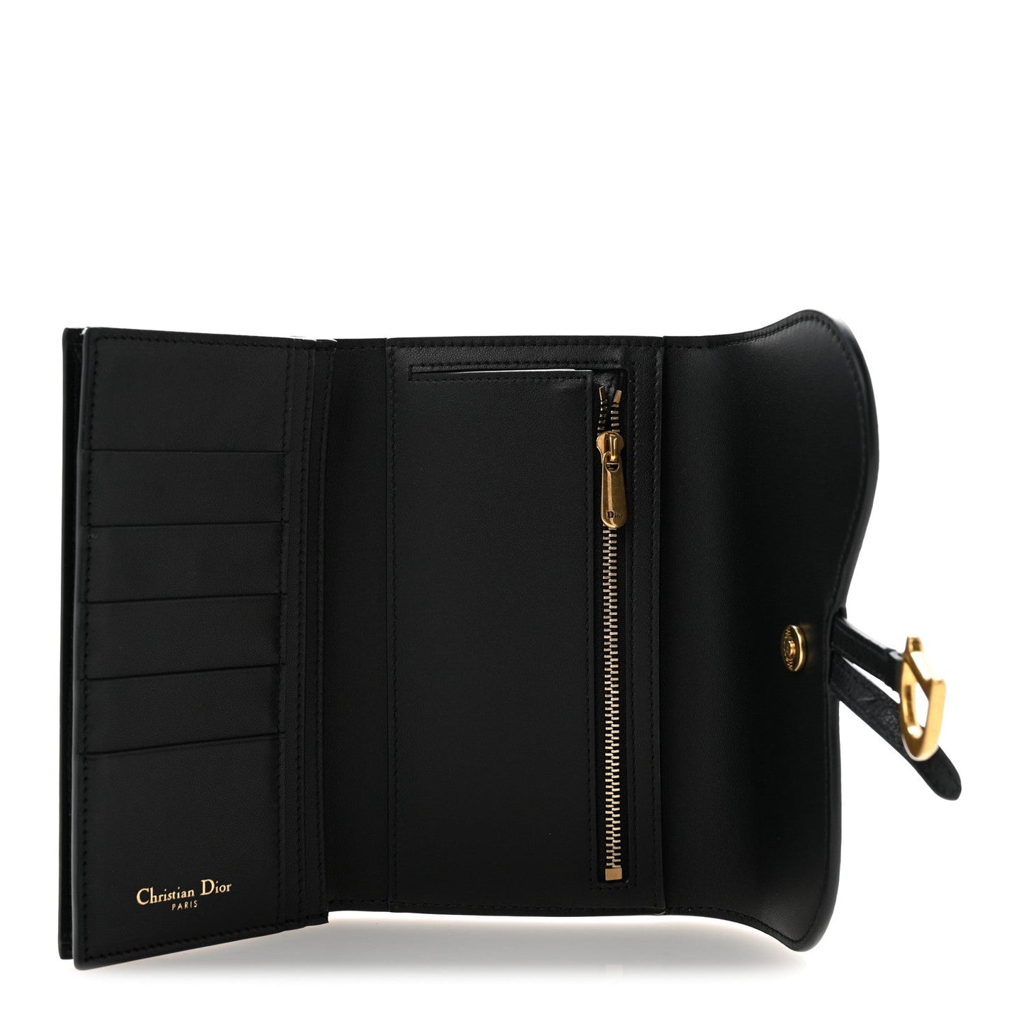 Goatskin Saddle Long Wallet Black