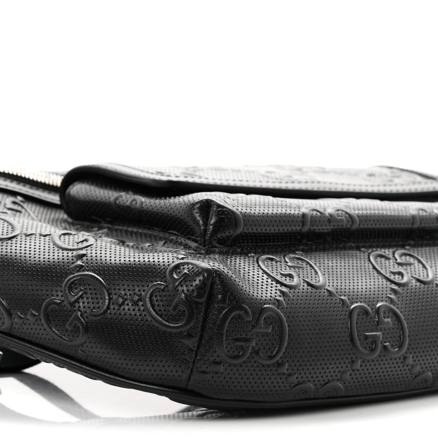 Calfskin GG Tennis Embossed Pocket Belt Bag Black