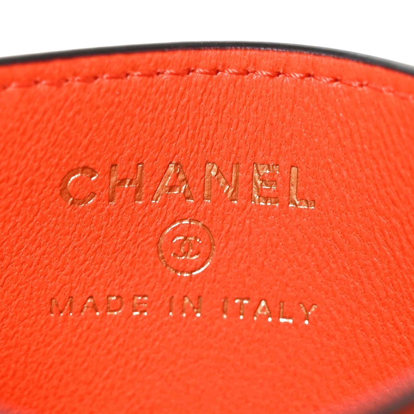 Lambskin Coco Beach Card Holder Orange White Black