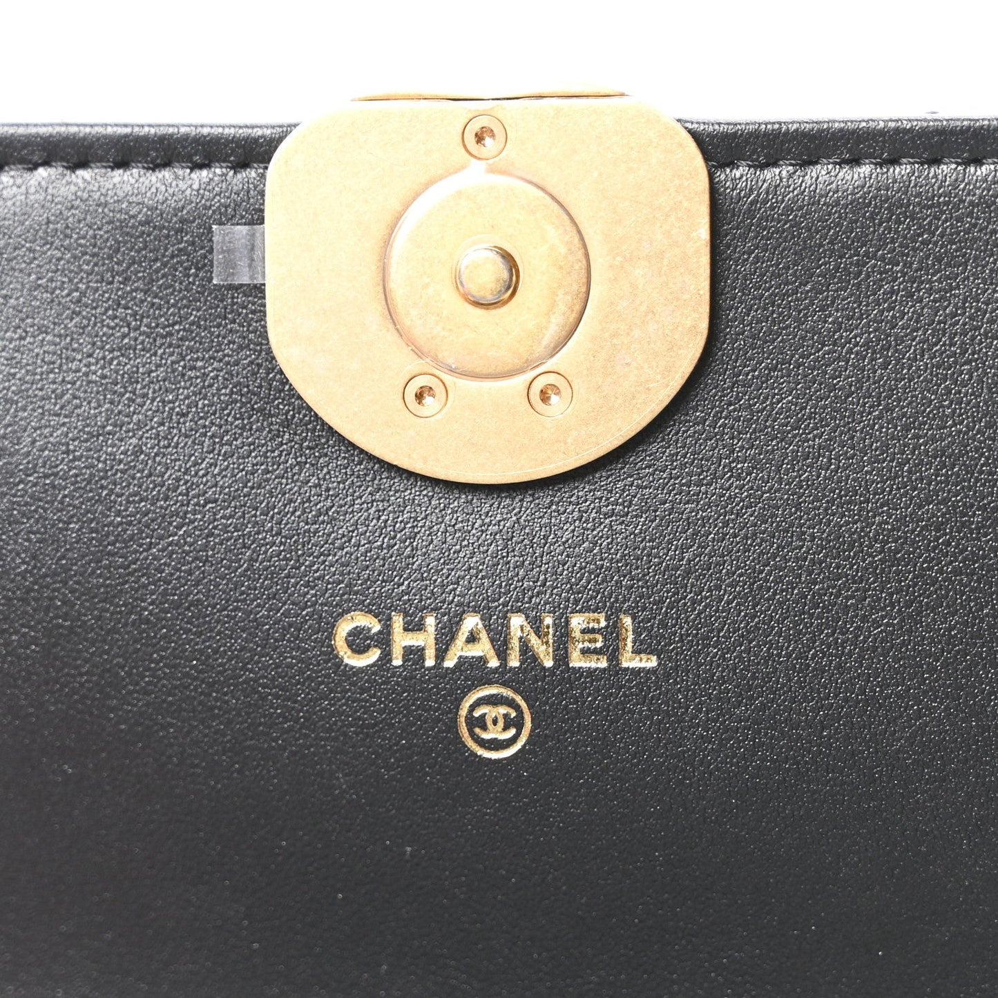 Lambskin Quilted Chanel 19 Chain Flap Wallet Black