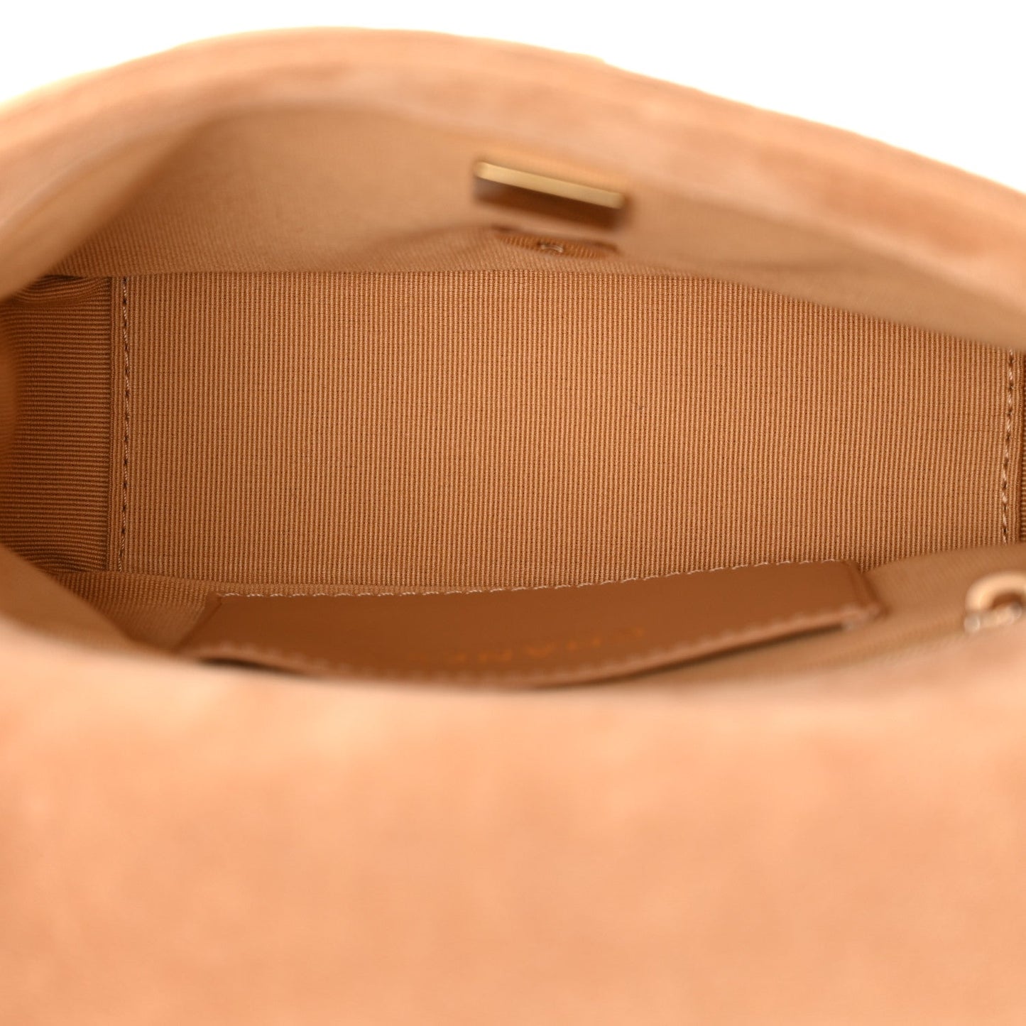 Suede Quilted Mini Flap Dark Beige
