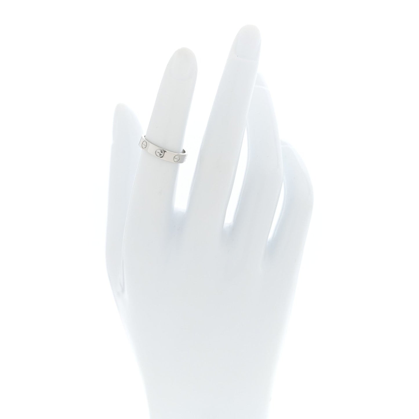 18K White Gold 3.5mm LOVE Wedding Band Ring 49 4.75
