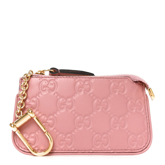 Guccissima Signature Key Case Pink