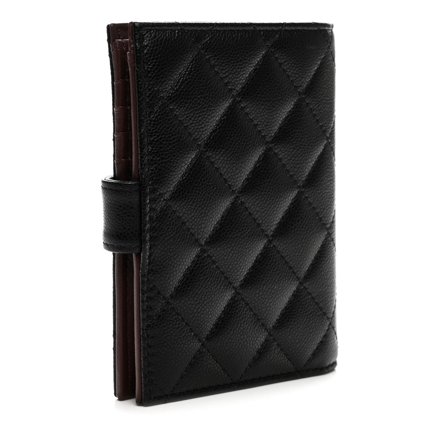 Caviar Quilted Passport Holder Black