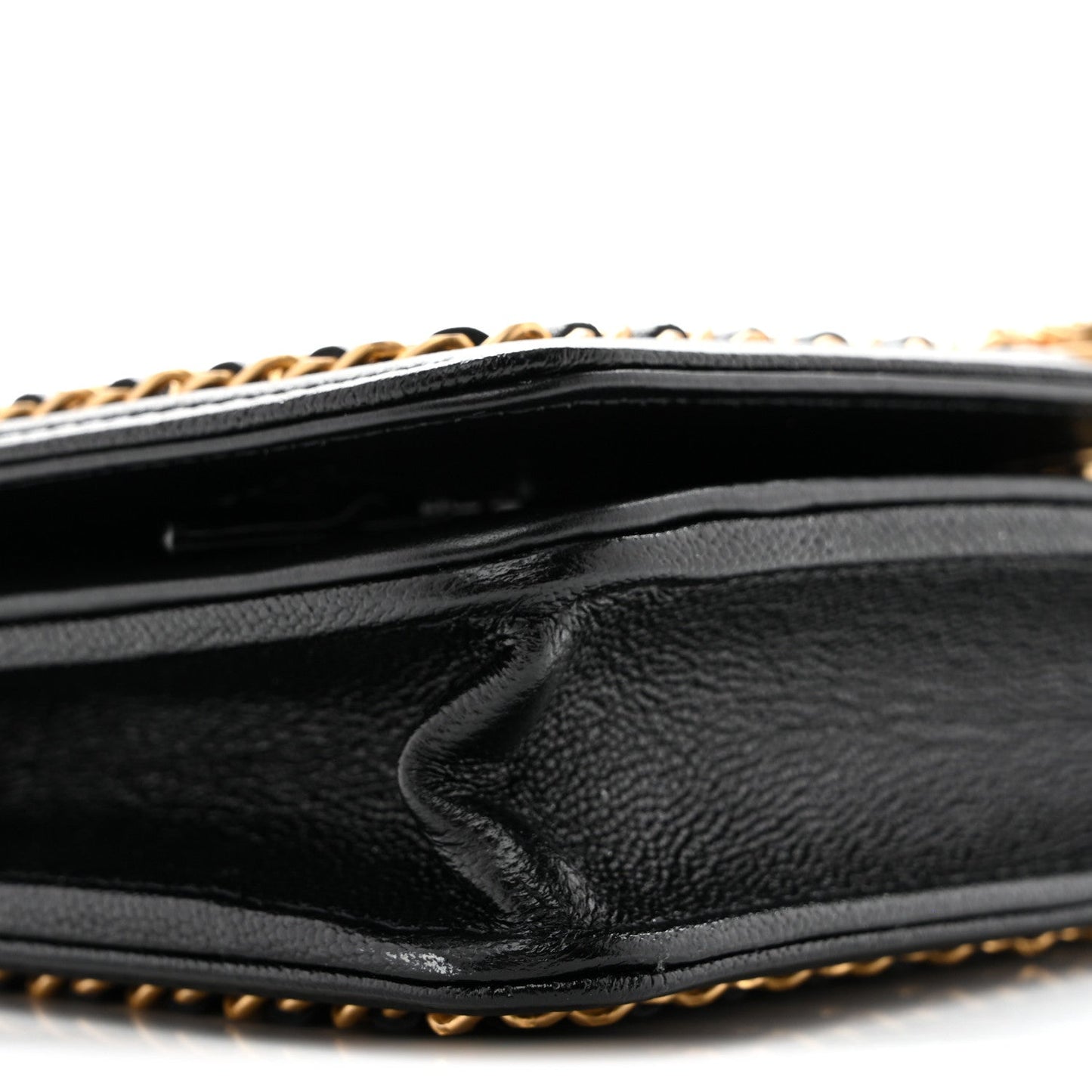 Caviar Quilted Chain Around Boy Wallet On Chain WOC Black