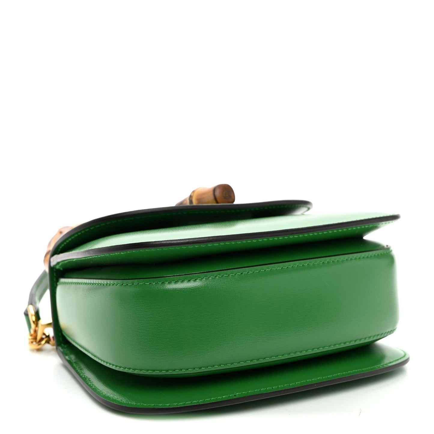Boarded Dyana Lux Calfskin Web Small Bamboo 1947 Top Handle Bag Spring Green