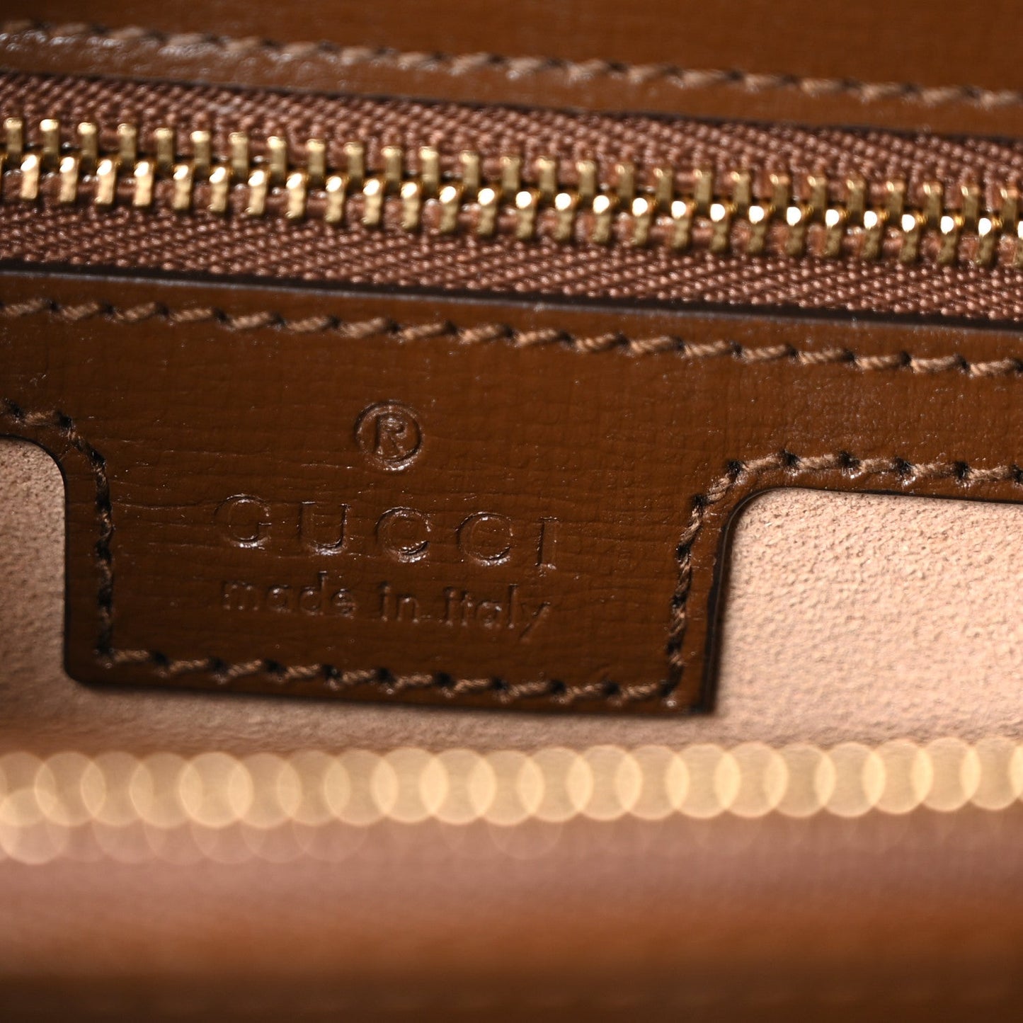 GG Supreme Monogram Calfskin Medium Horsebit 1955 Top Handle Bag Beige Ebony Brown Sugar