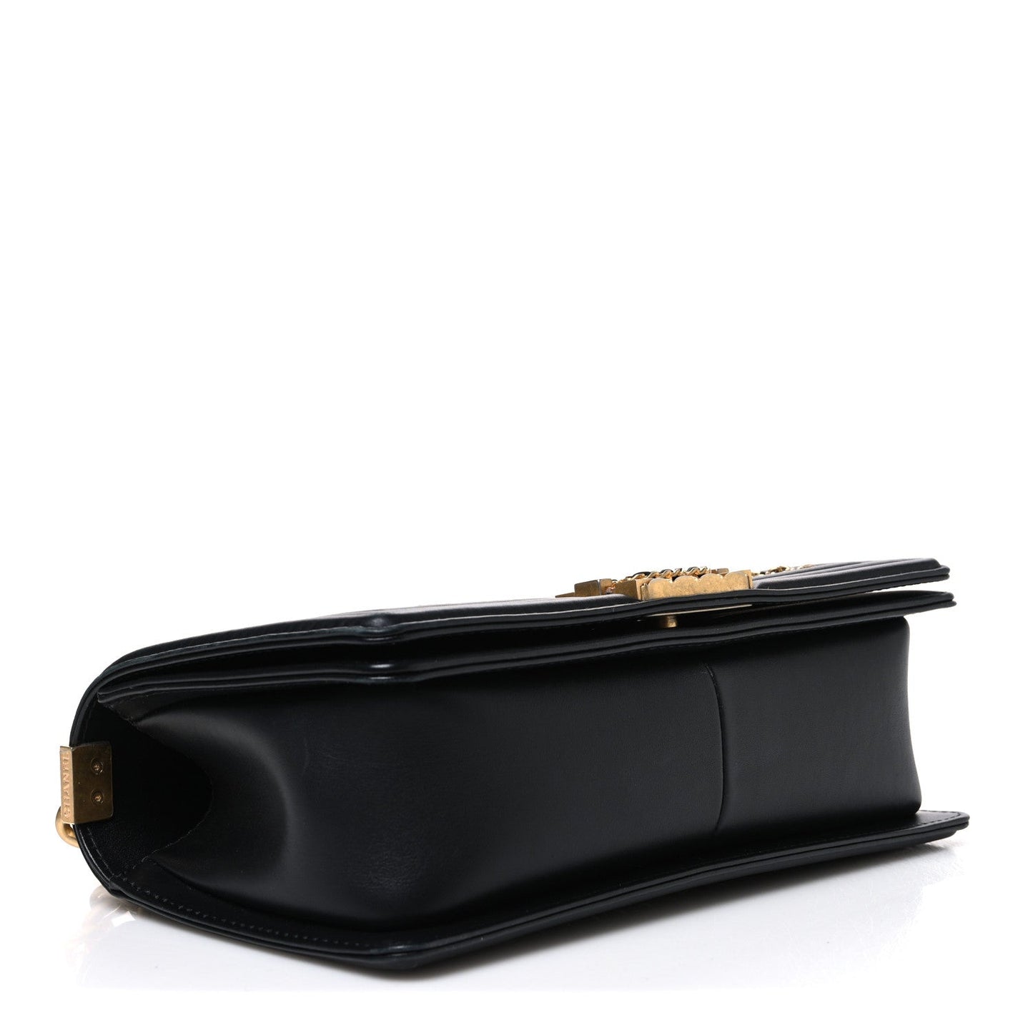 Lambskin Quilted Medium Chain Around Boy Flap Black