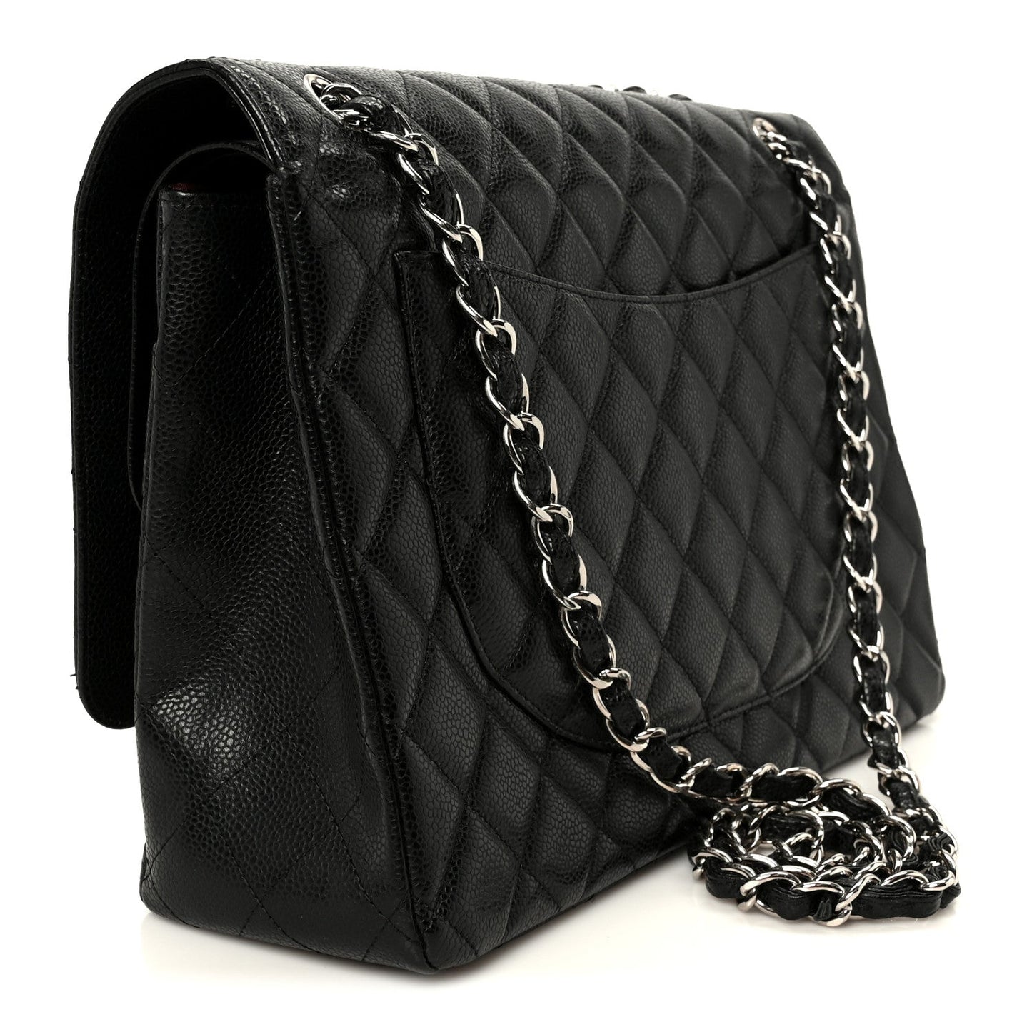 Caviar Quilted Maxi Double Flap Black