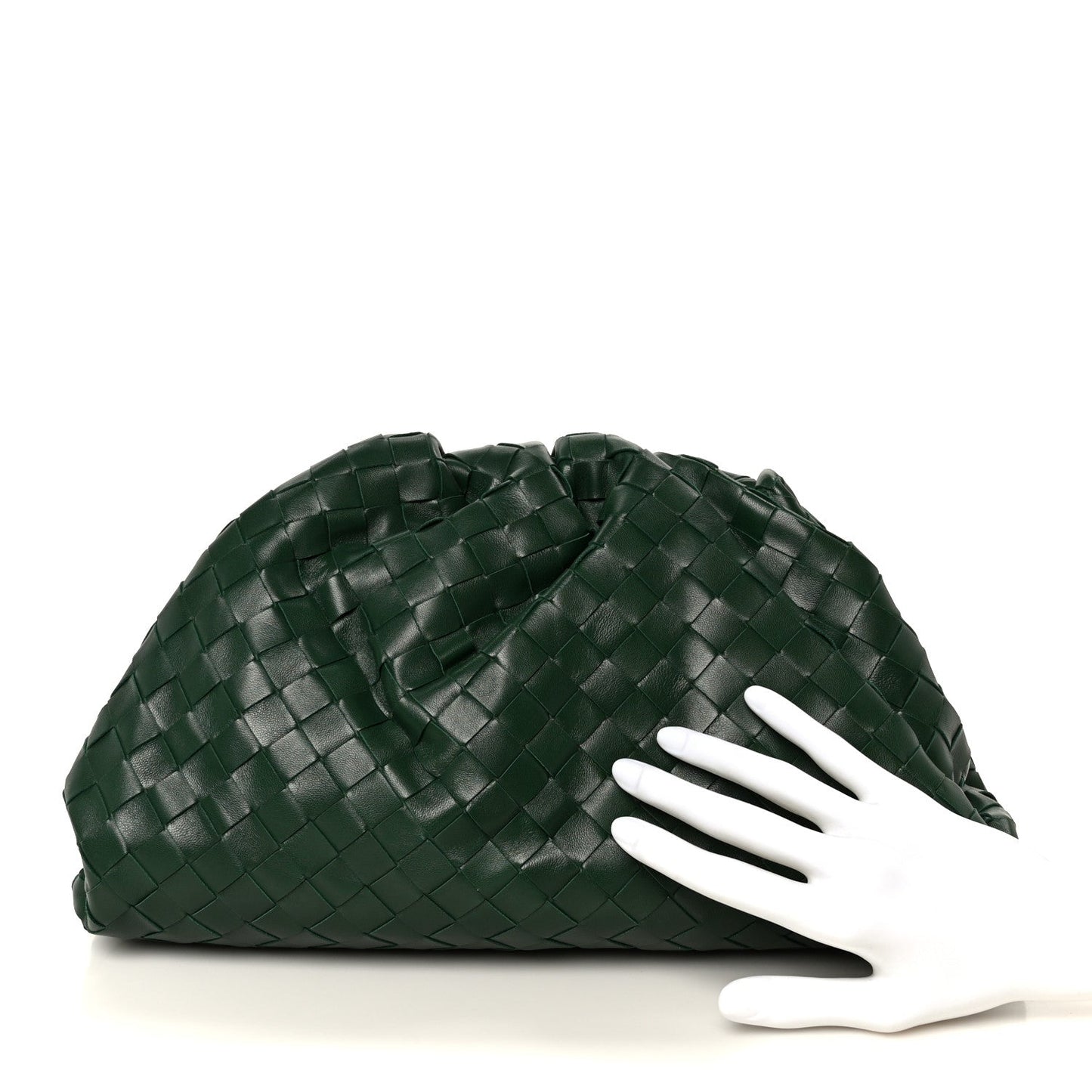 Nappa Maxi Intrecciato The Pouch Oversized Clutch Racing Green