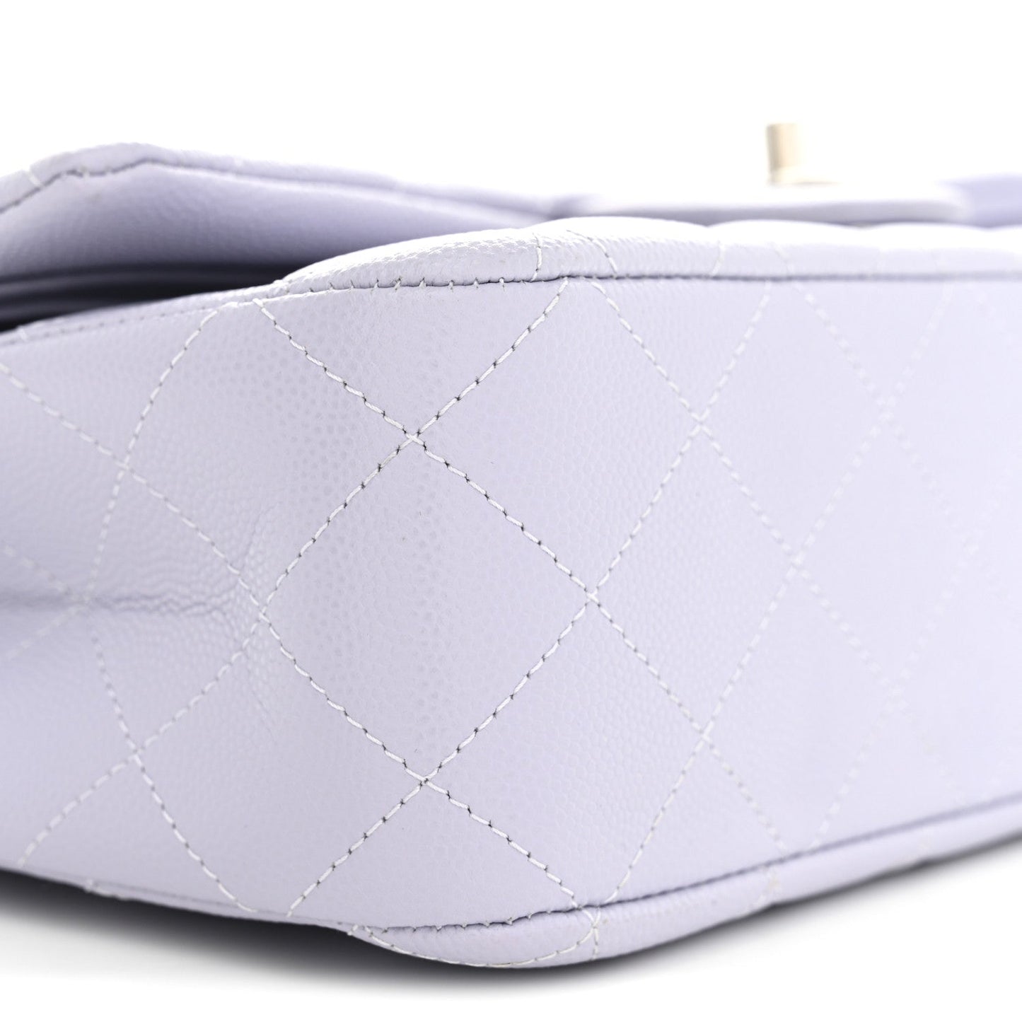 Caviar Quilted Medium Double Flap Light Purple