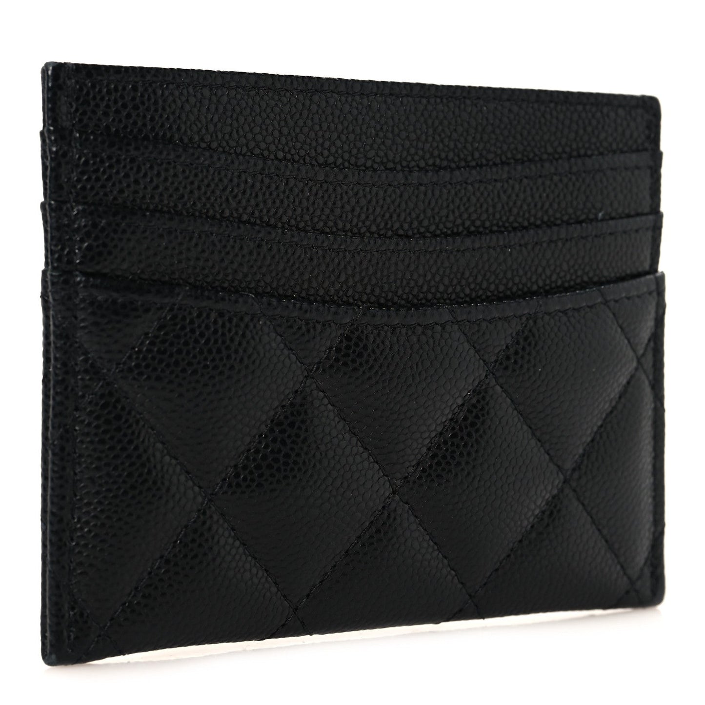 Caviar Quilted Multi Card Holder Black