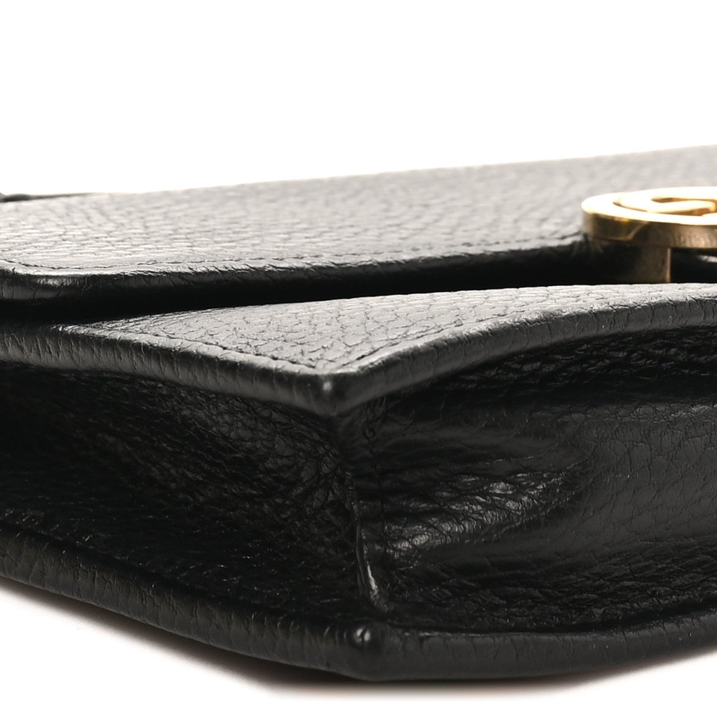Dollar Calfskin Interlocking G Chain Wallet Black