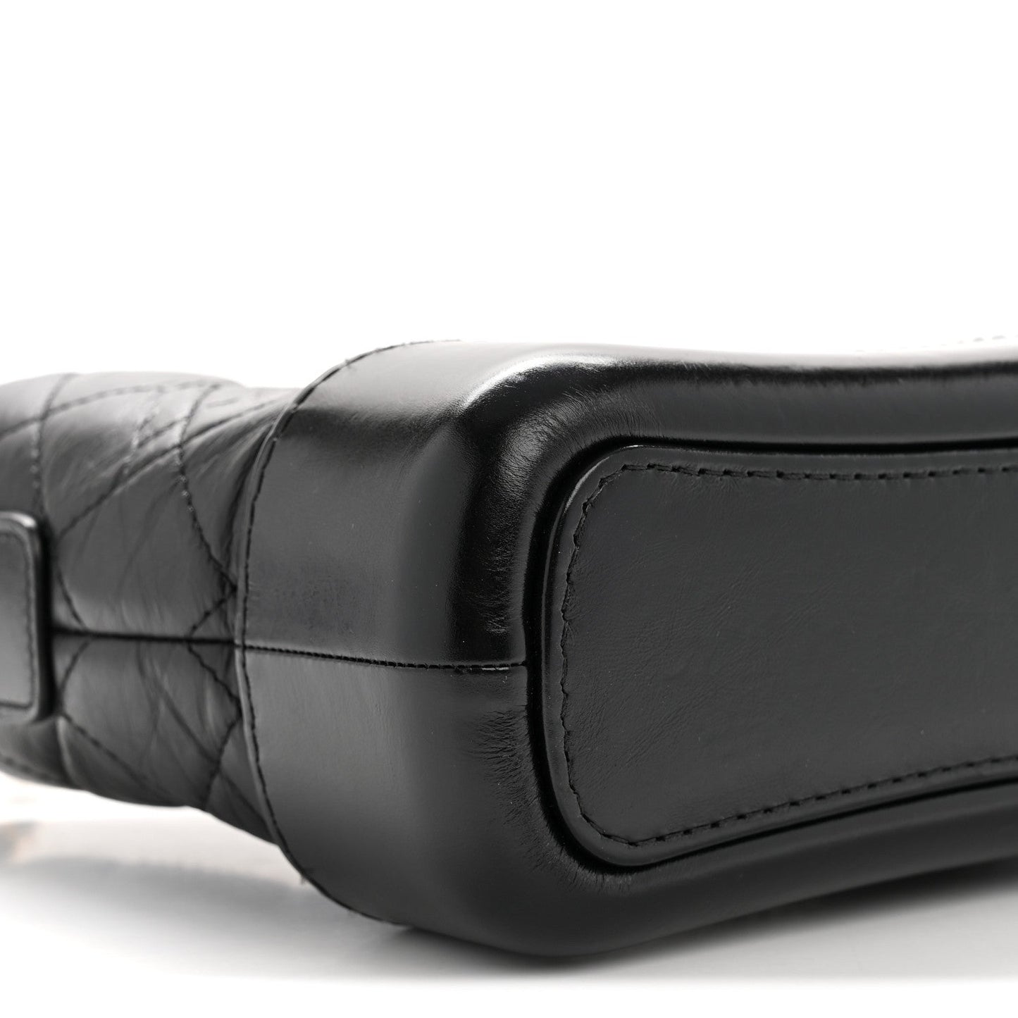 Aged Calfskin Quilted Small Gabrielle Hobo Black