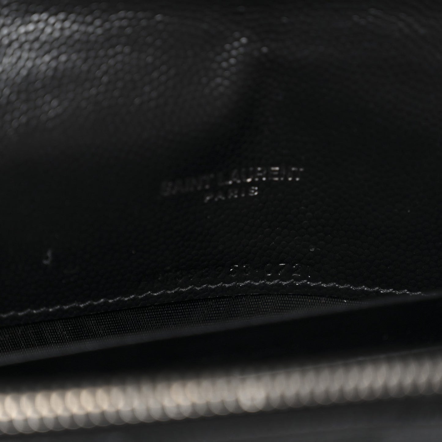 Grain De Poudre Matelasse Chevron Monogram Envelope Chain Wallet Black