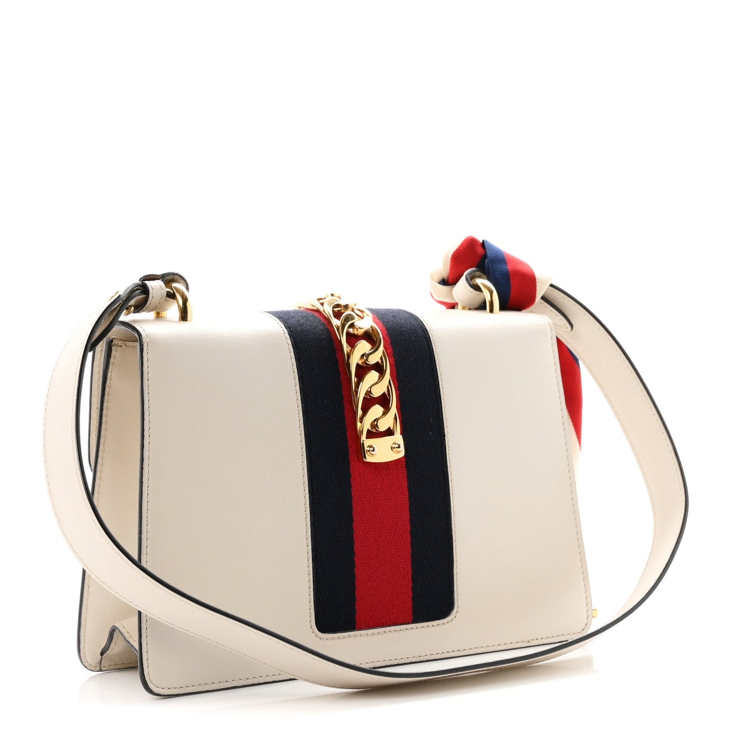 Calfskin Small Sylvie Shoulder Bag Off White