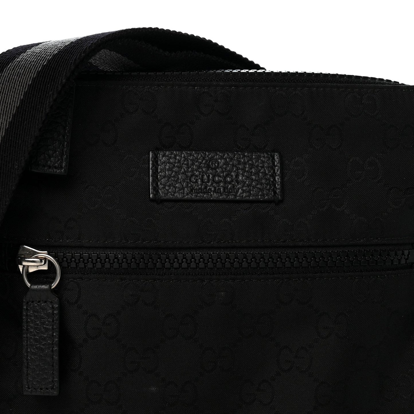 Nylon Monogram Mini Flat Messenger Bag Black
