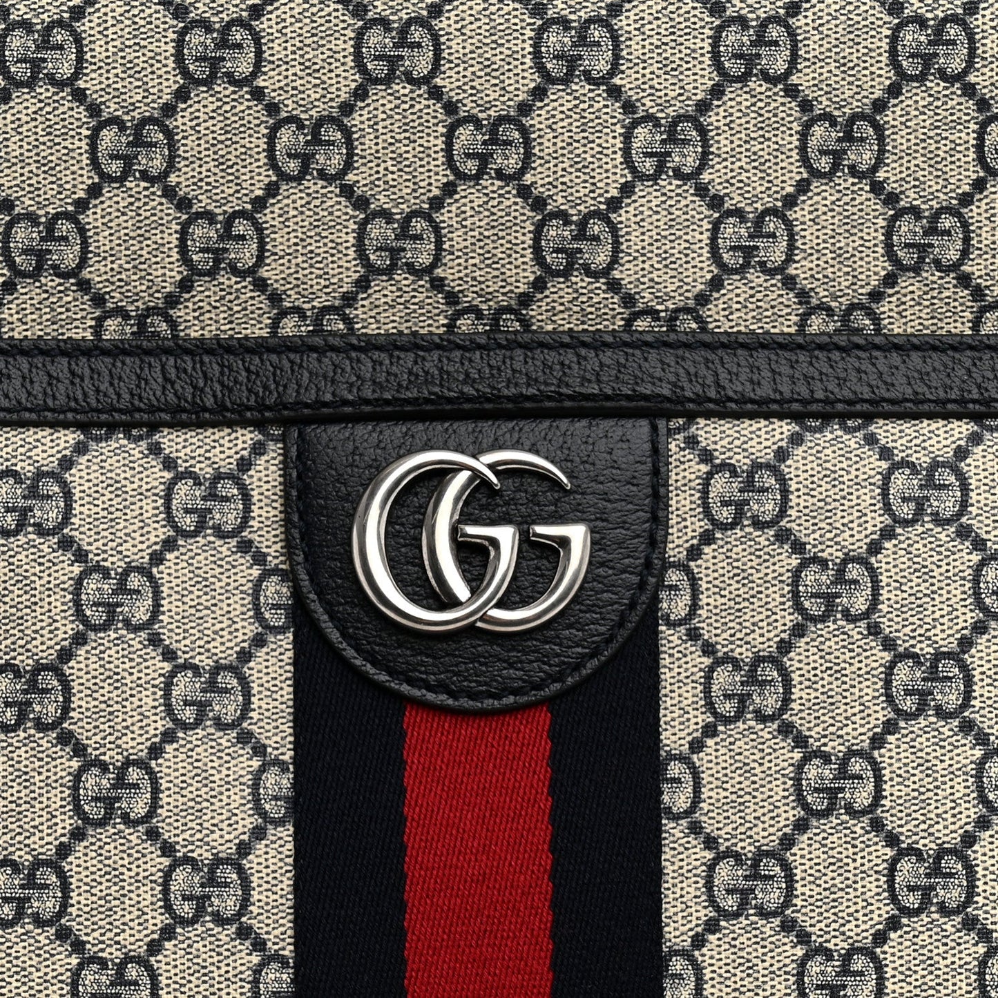 GG Supreme Monogram Web Savoy Garment Bag Beige Blue