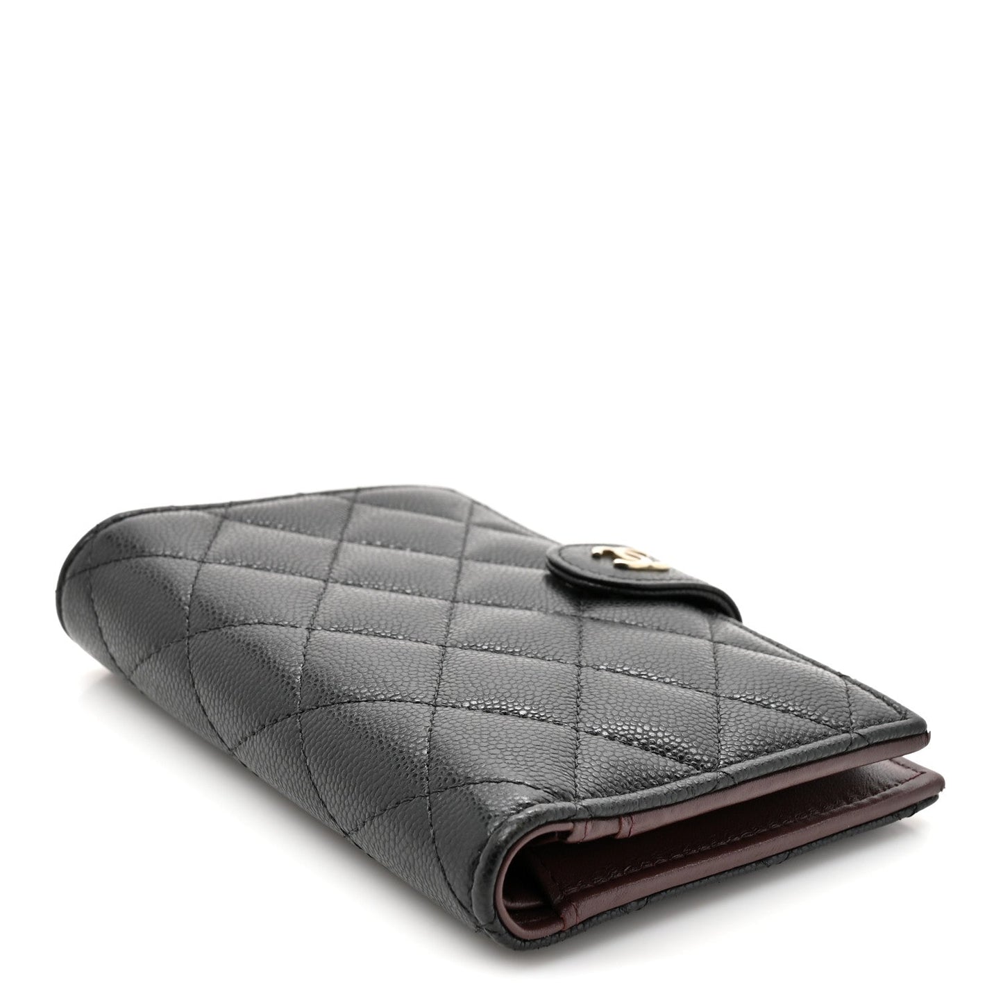 Caviar Quilted Passport Holder Black