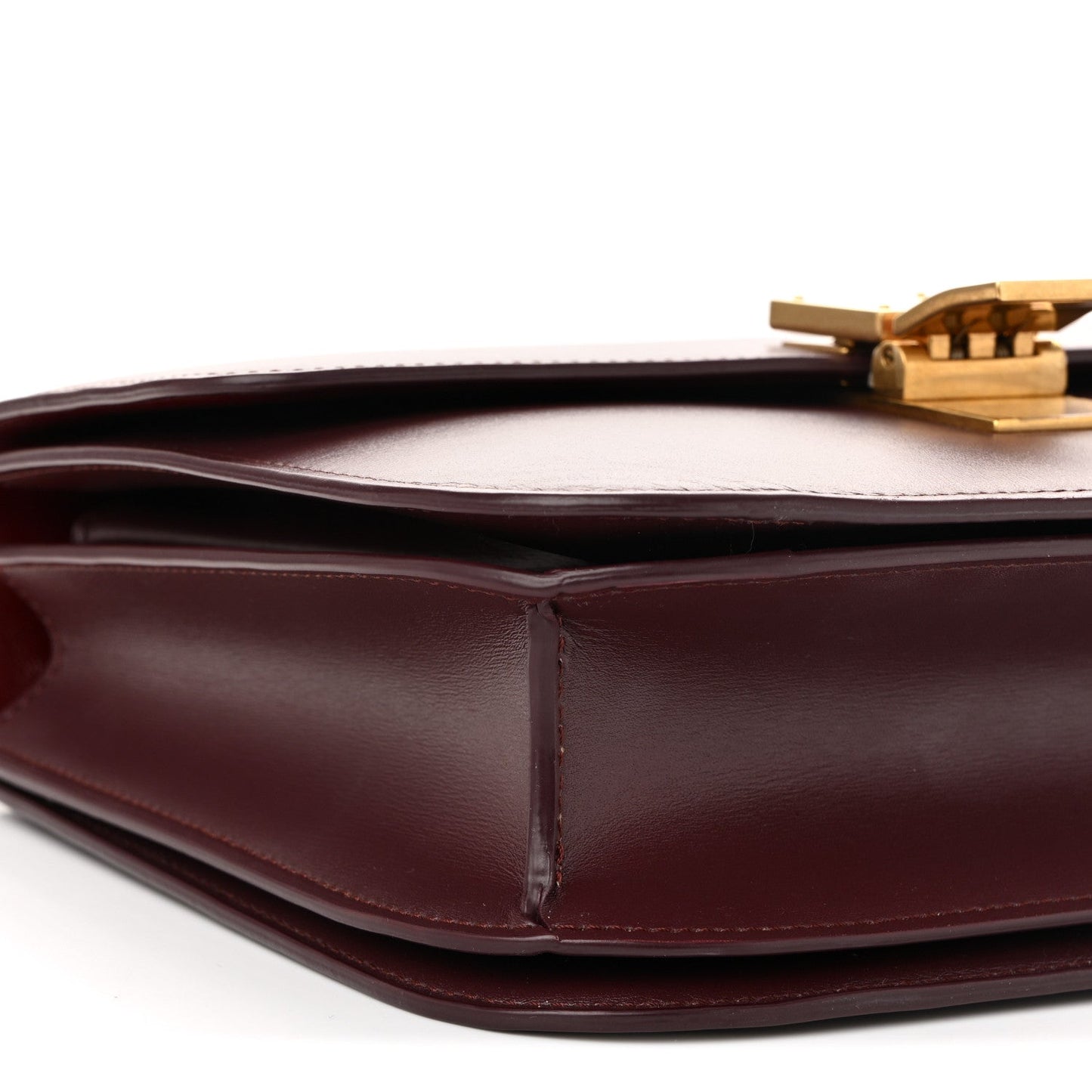 Box Calfskin Medium Classic Box Flap Bag Burgundy