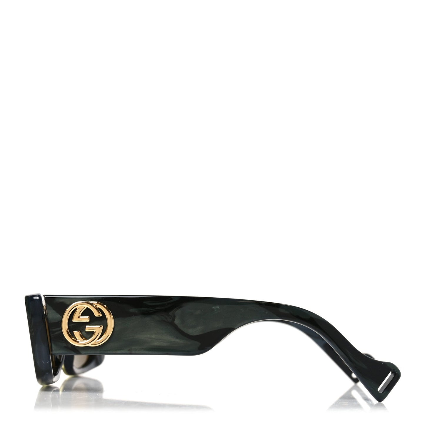 Acetate Rectangular GG0516S Sunglasses Green Bronze