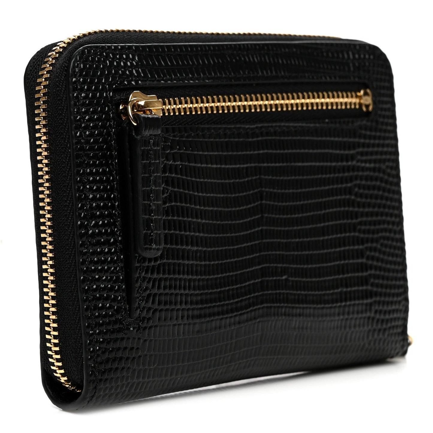 Lizard Embossed Compact Wallet Black