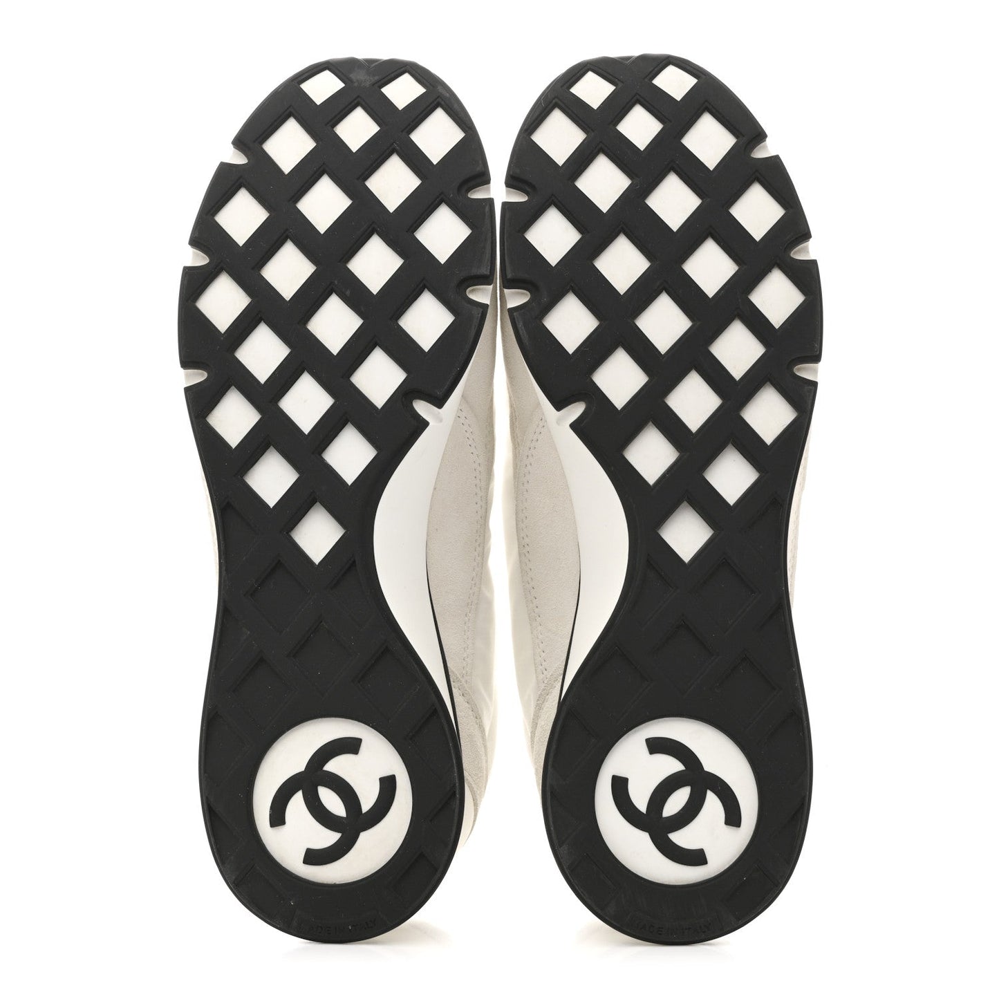 Nylon Suede Kidskin Calfskin Logo Sneakers 37.5 White Black