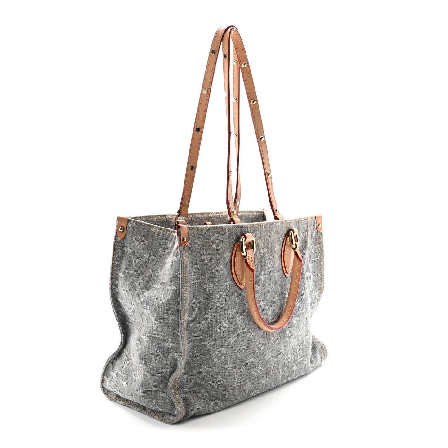 Monogram Denim Onthego MM Washed Grey