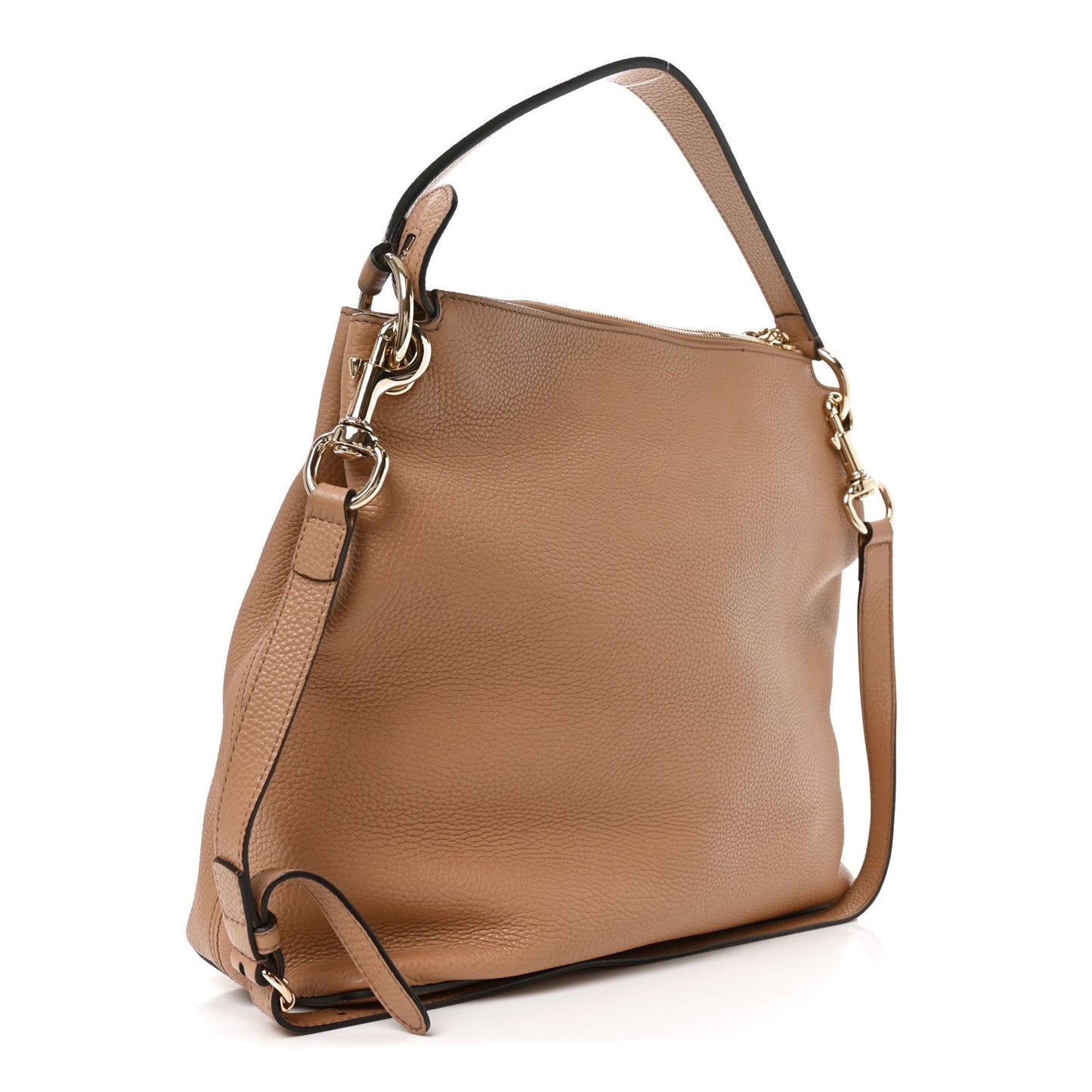 Pebbled Calfskin Large Soho Hobo Camelia