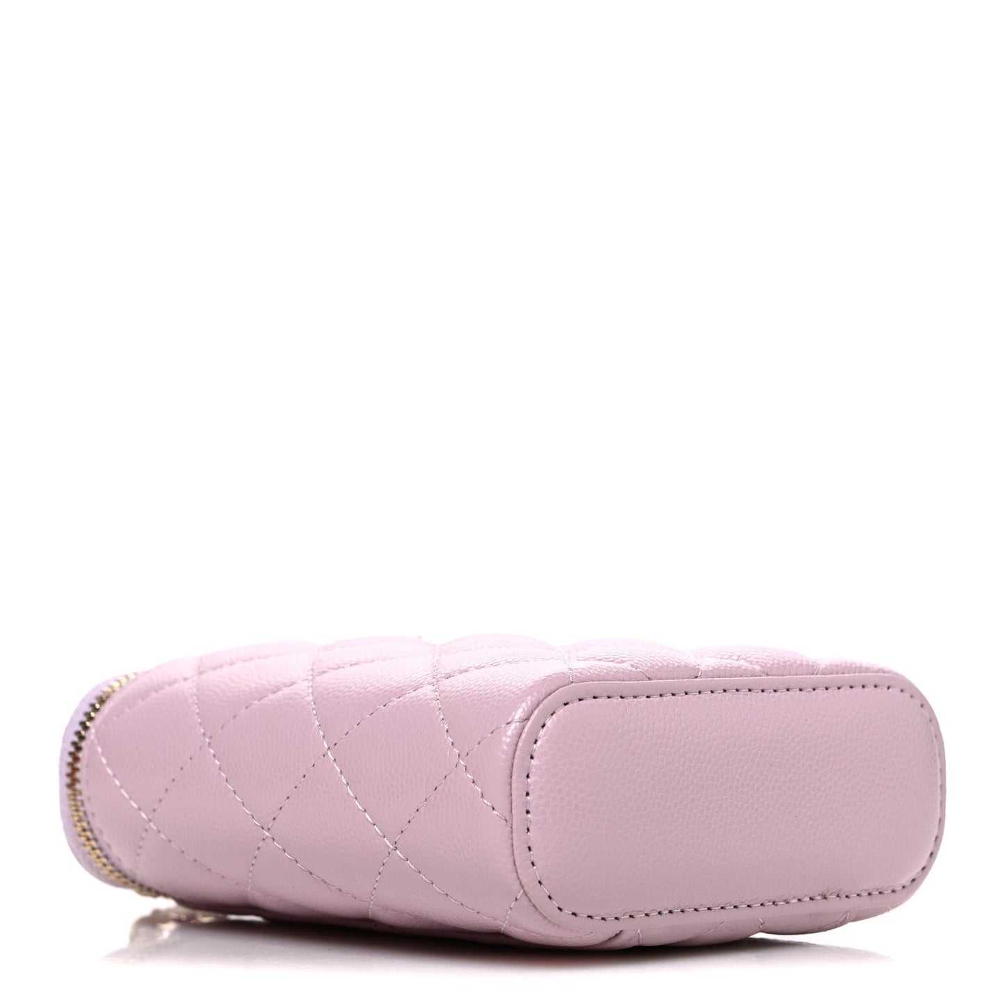 Caviar Quilted Small Vertical Coco Beauty Vanity Case With Chain Light Pink