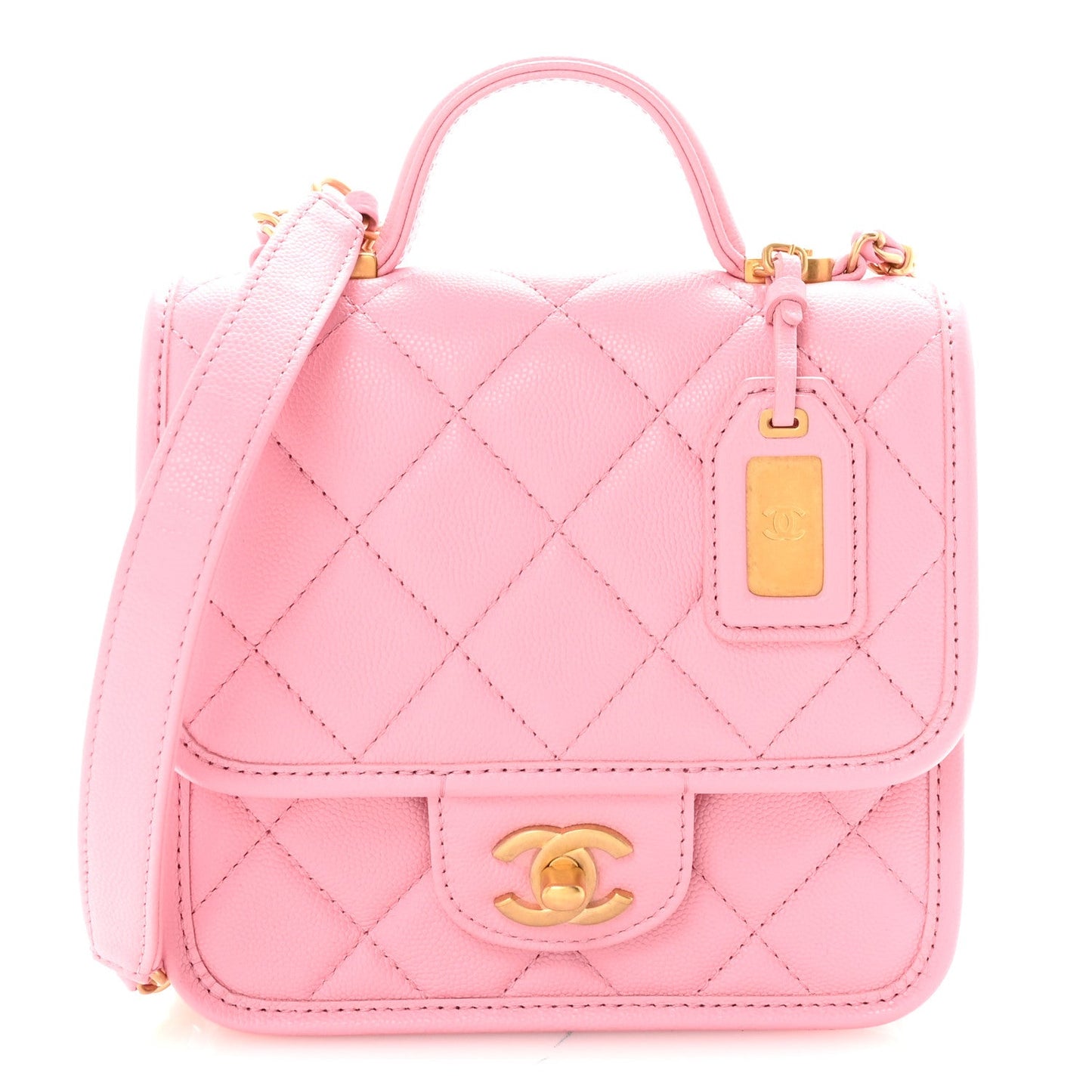 Caviar School Memory Mini Top Handle Flap Light Pink