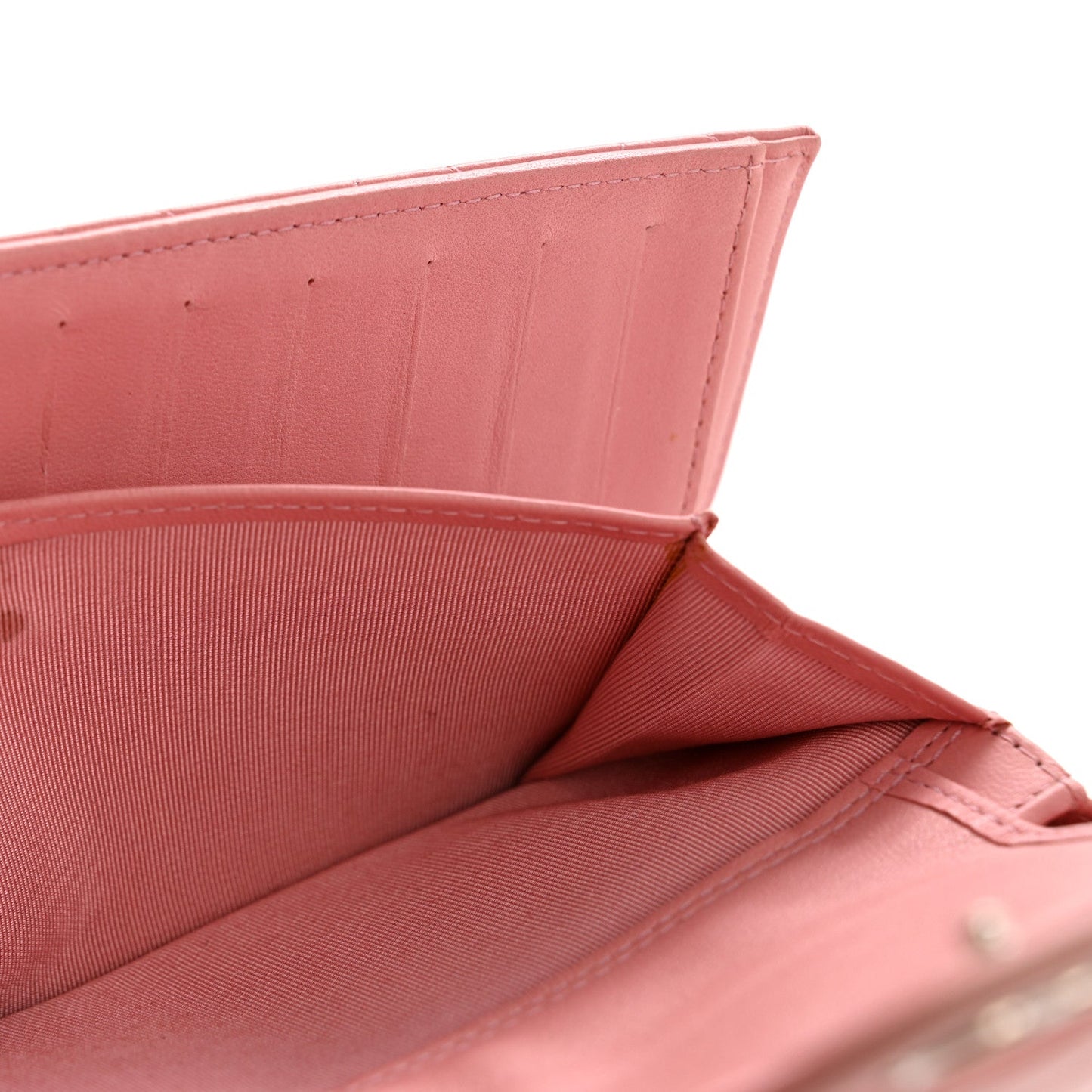 Lambskin Quilted Large Flap Wallet Pink