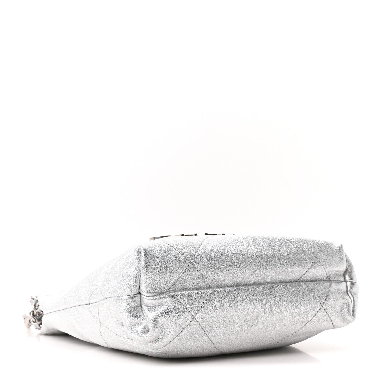 Metallic Lambskin Quilted Mini Chanel 22 Silvery