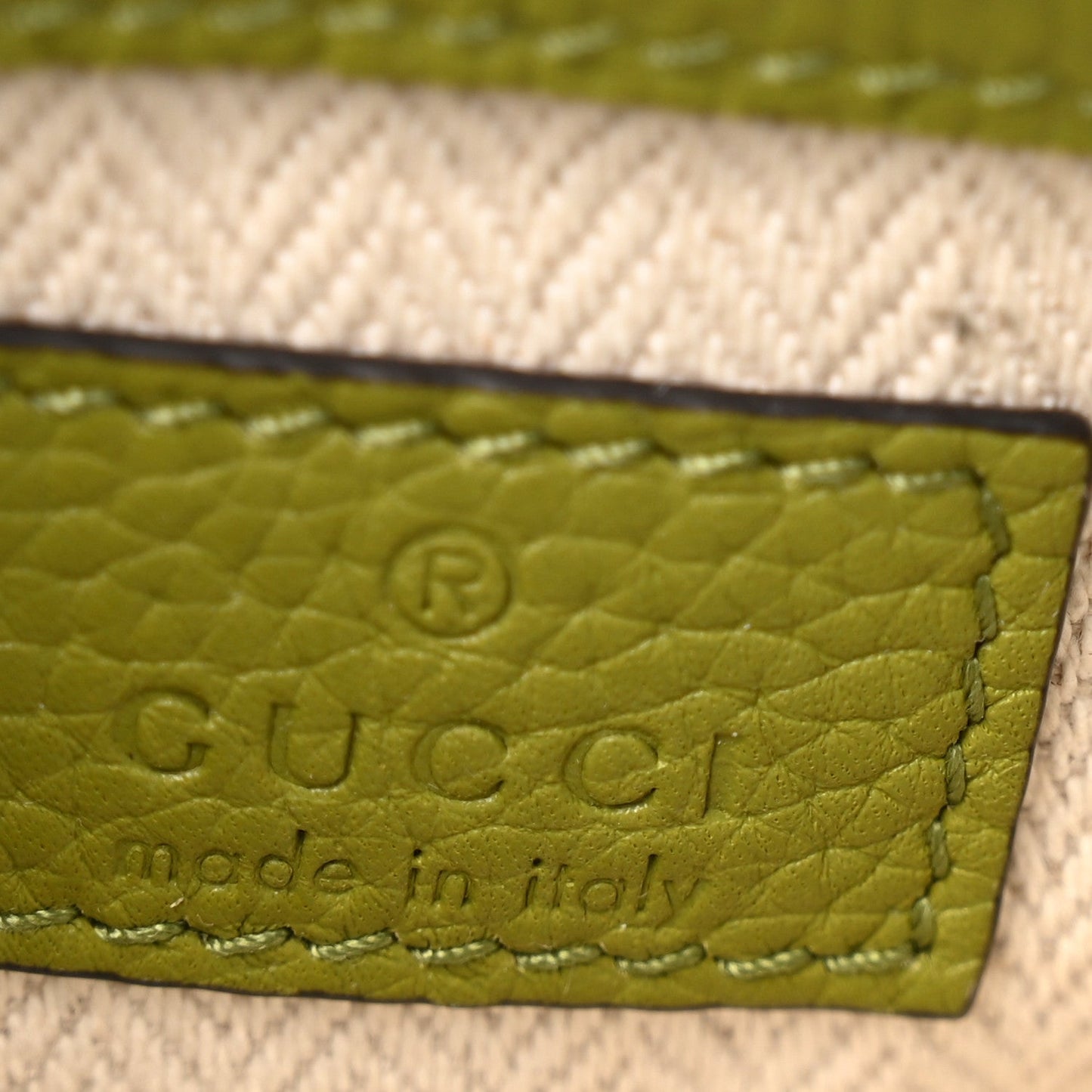 Pebbled Calfskin Mini B Shoulder Bag Olive Green