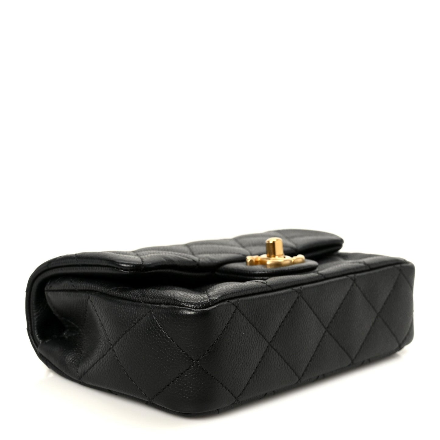 Caviar Quilted Mini Sweetheart Rectangular Flap Black