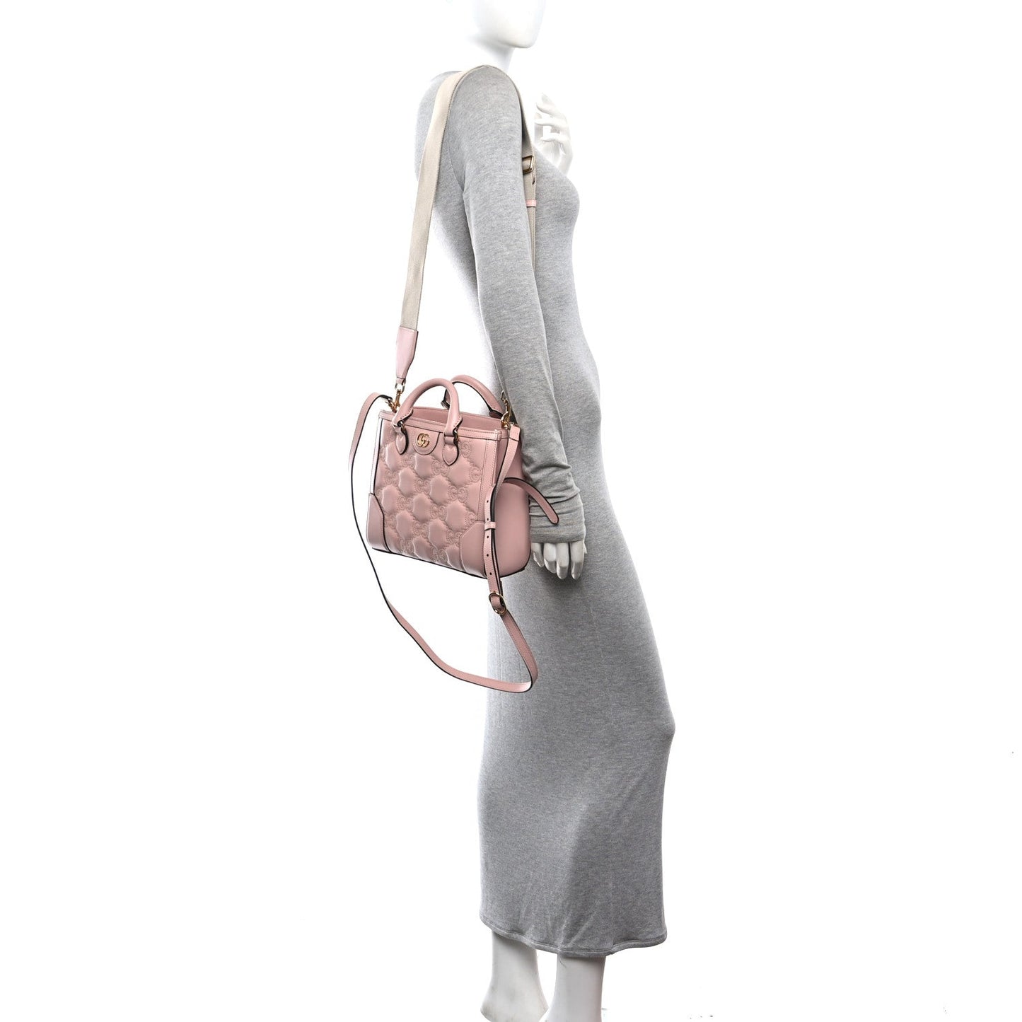 Calfskin GG Matelasse Mini Top Handle Bag Perfect Pink
