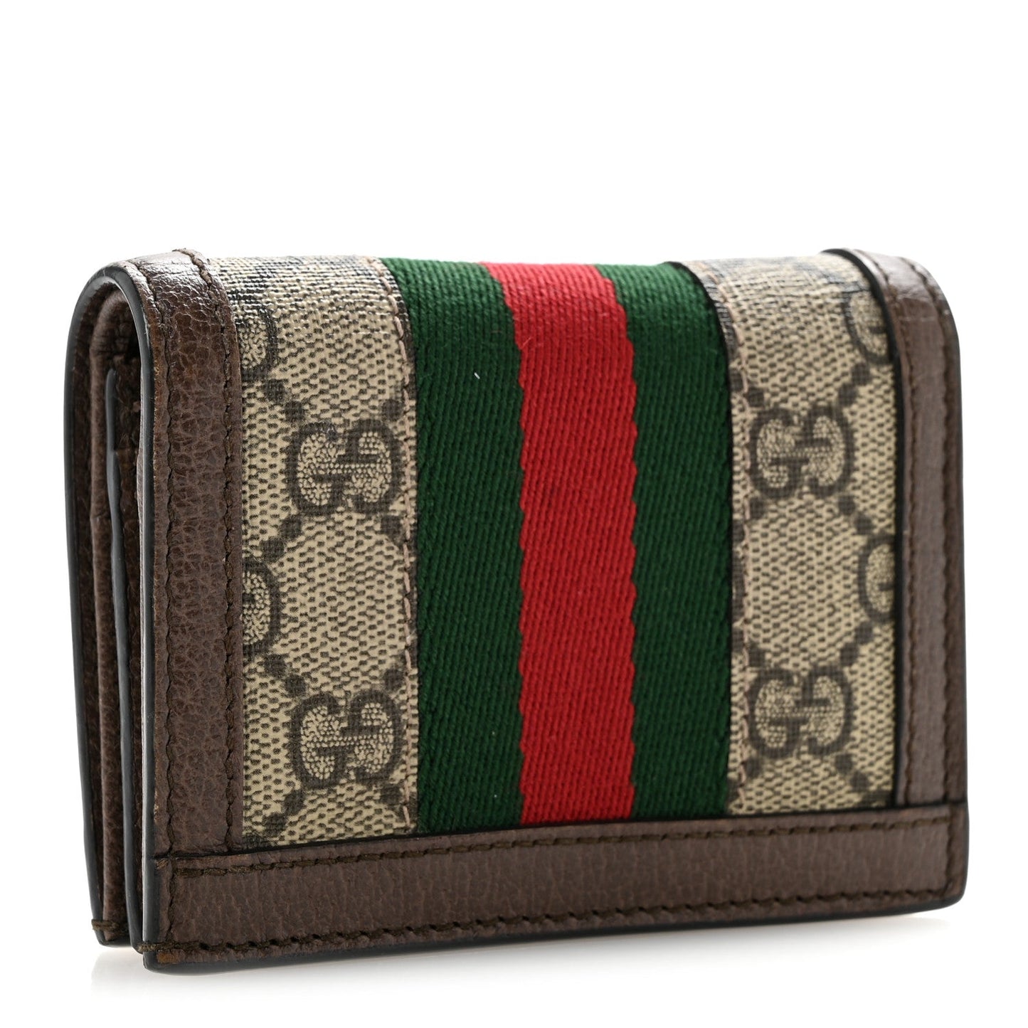 GG Supreme Monogram Web Ophidia Card Case Beige New Acero