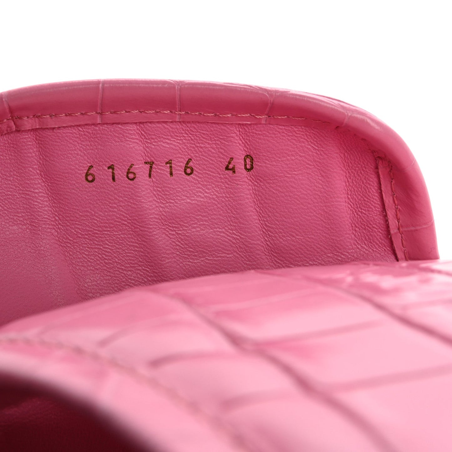 Calfskin Logo Crocodile Embossed Slides 40 Fuxia
