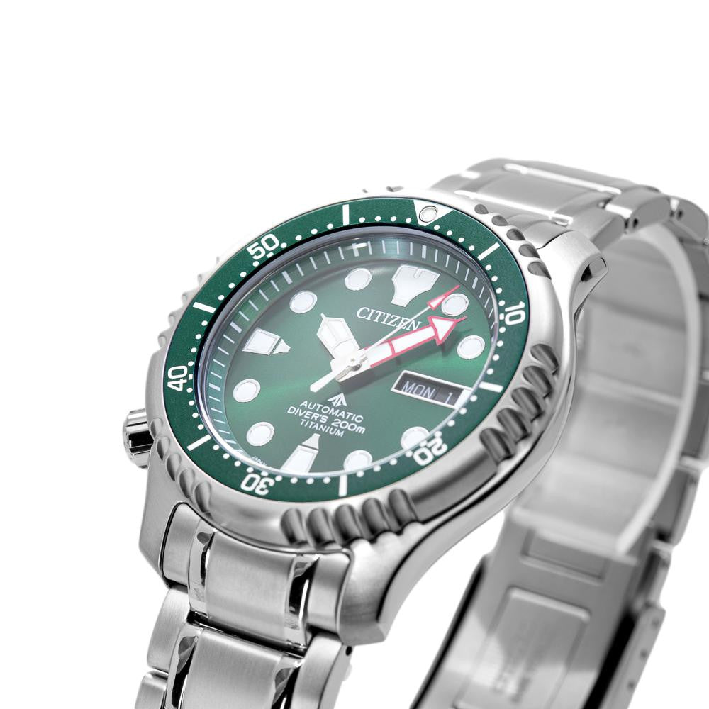 Citizen NY0100-50X Diver's Super Titanium 200mt Green Watch