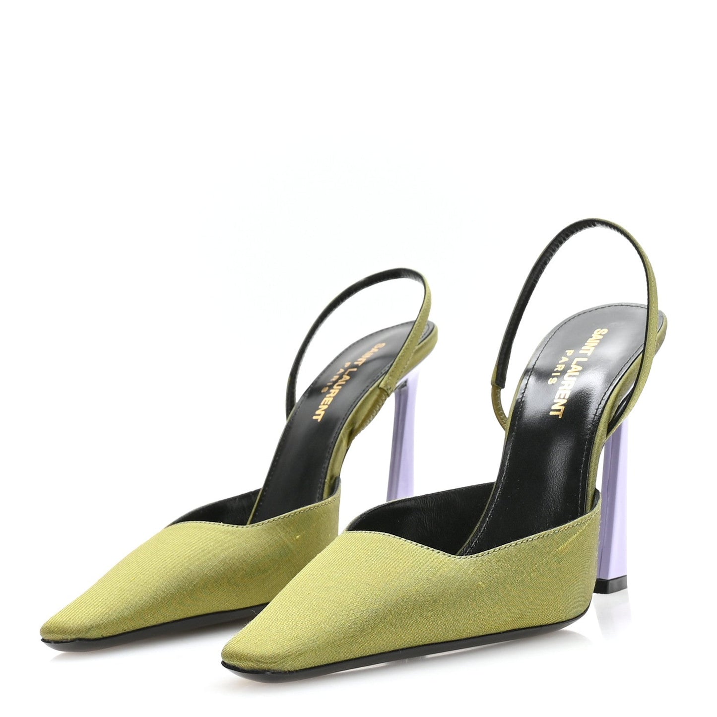 Crepe De Chine Blade 105 Slingback Pumps 37.5 Lime