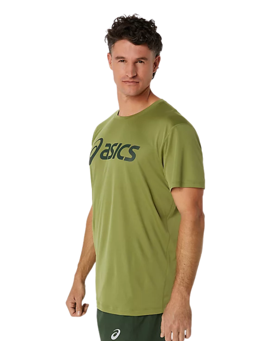 Men's Silver Asics Top :Cactus | Rain Forest